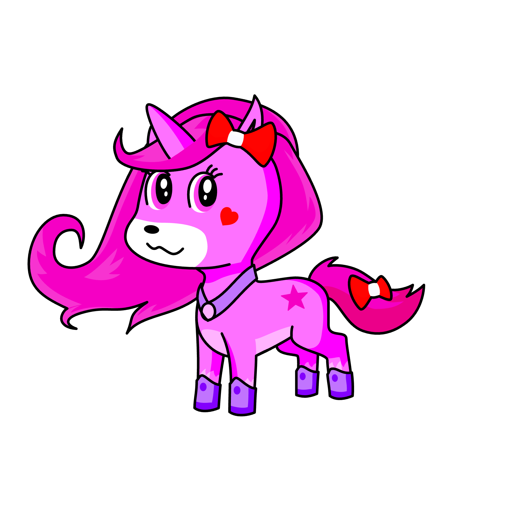 Pink fluffy unicorn dancing on rainbows, the unicorn