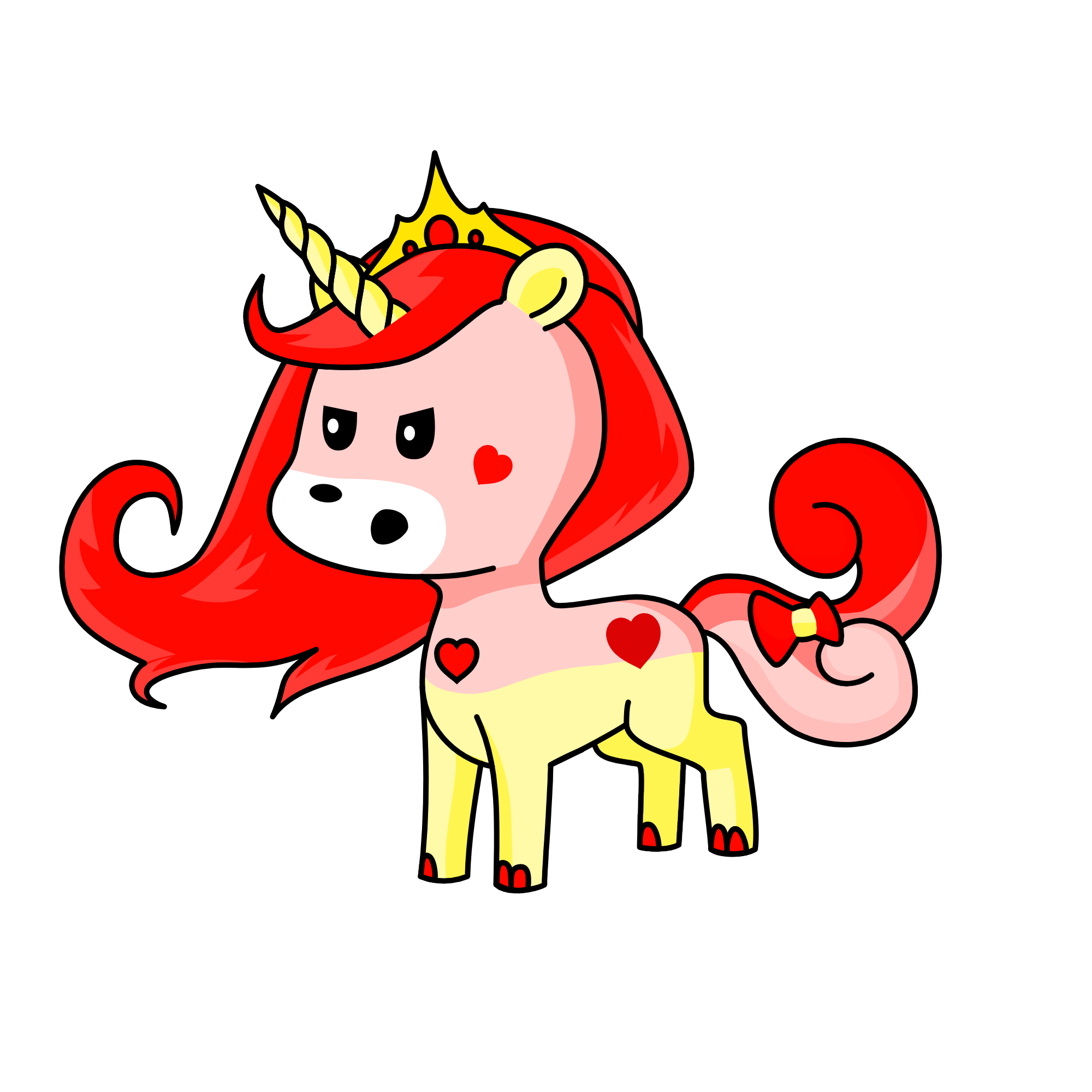 Queen of Hearts, the unicorn