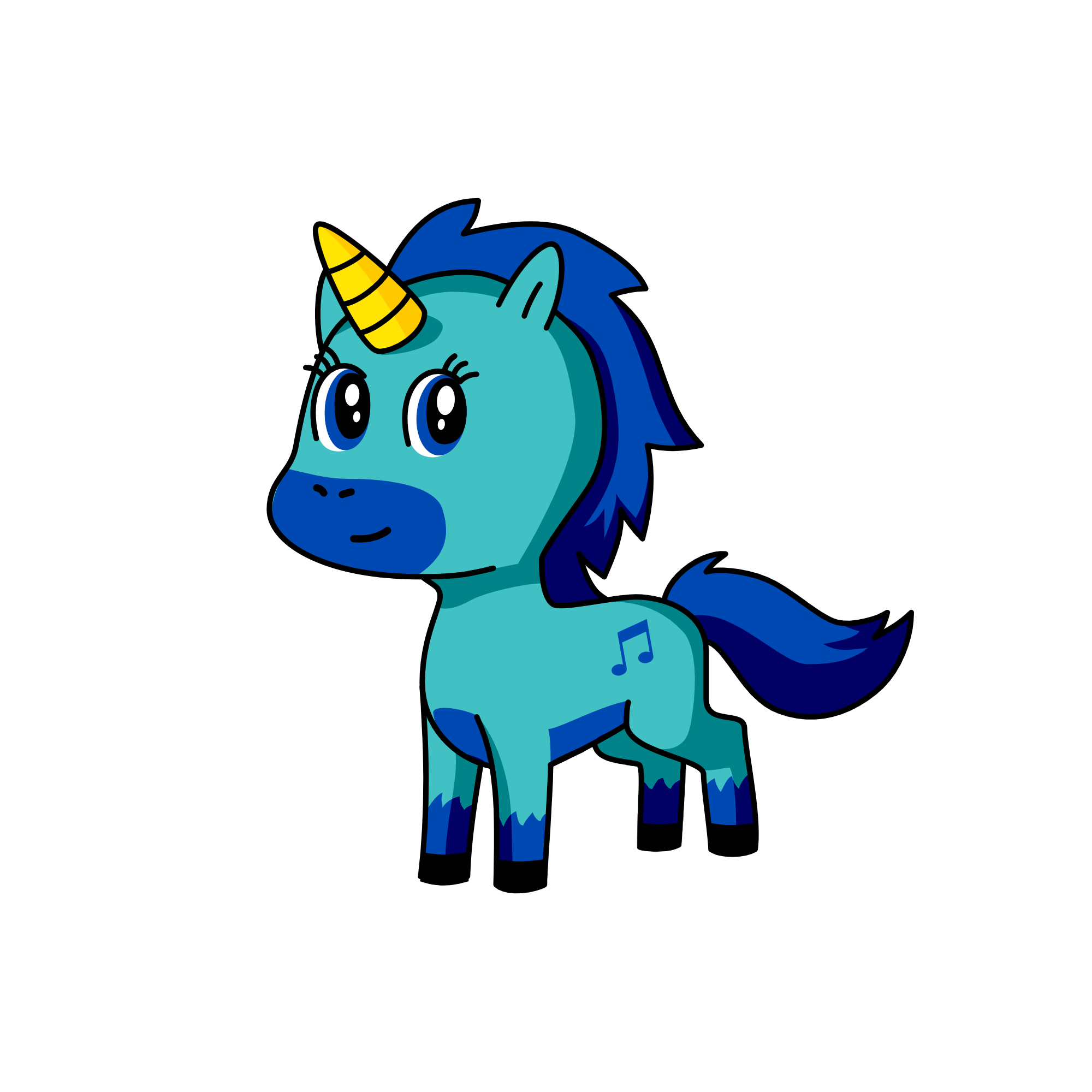 Blu, the unicorn