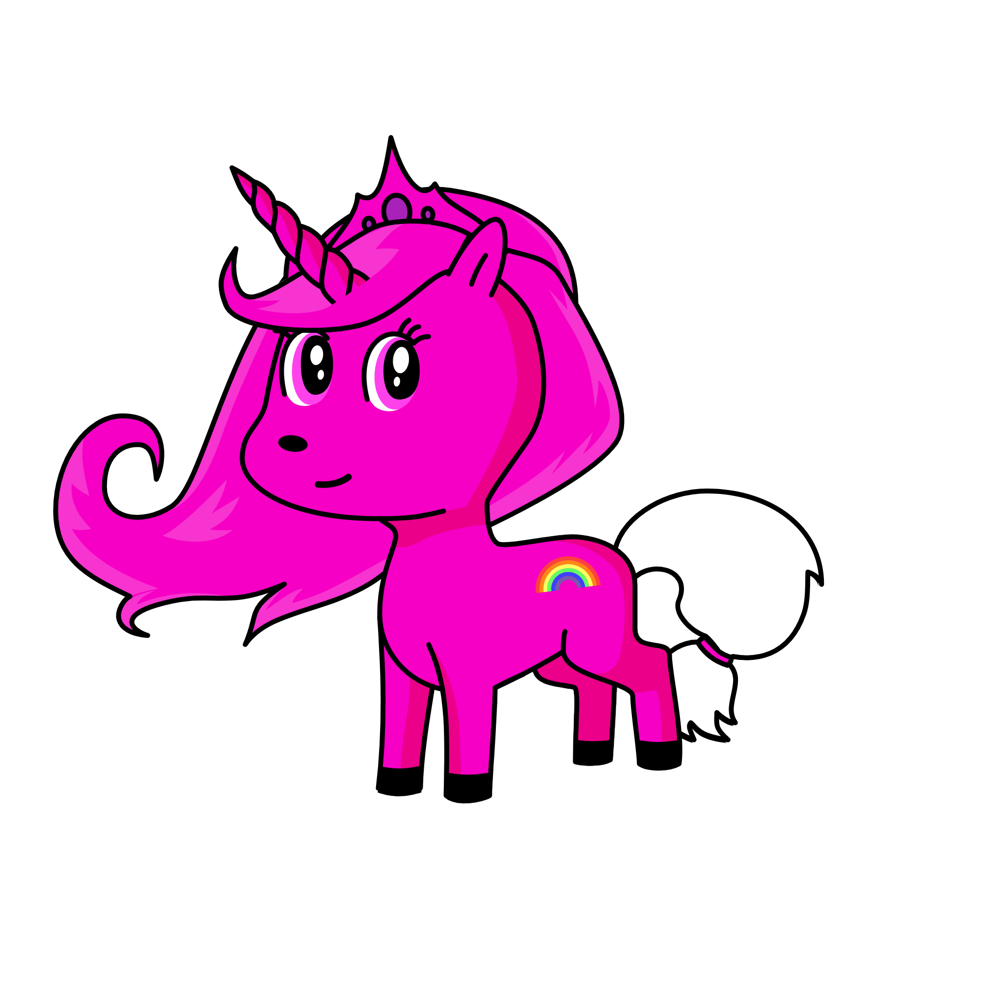 pink rainbow sparkles , the unicorn