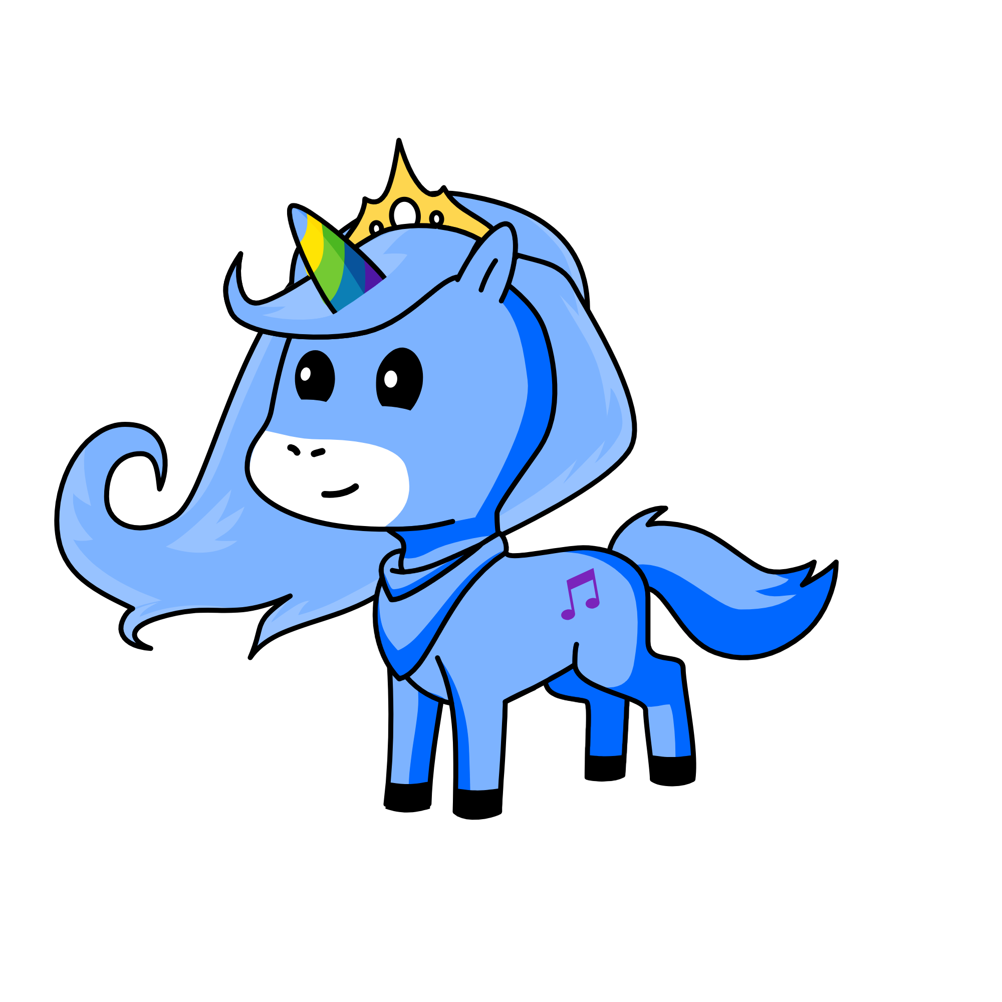 blue, the unicorn