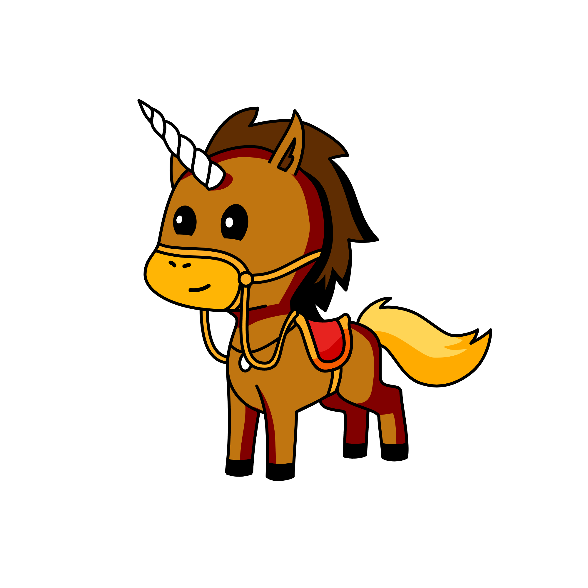 horse, the unicorn