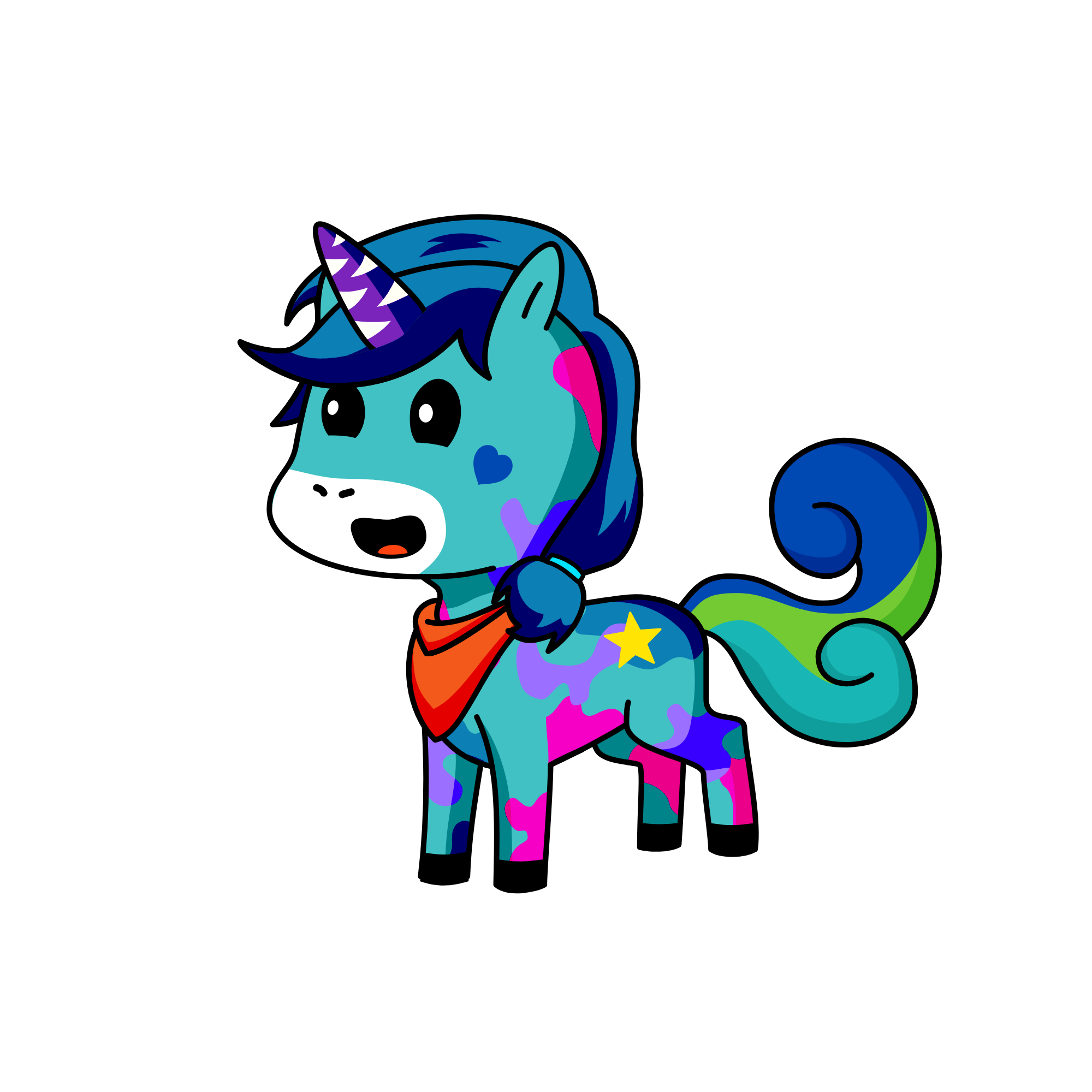 Blue, the unicorn