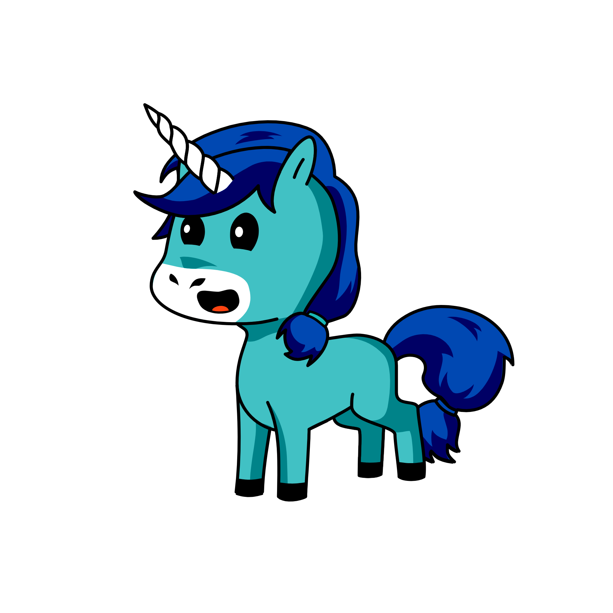 blue, the unicorn