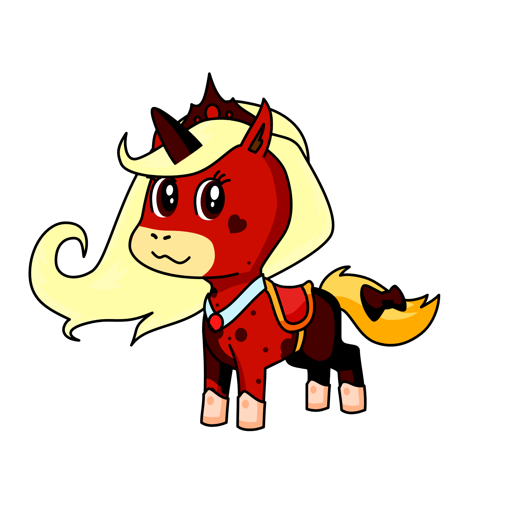 queen dark red, the unicorn