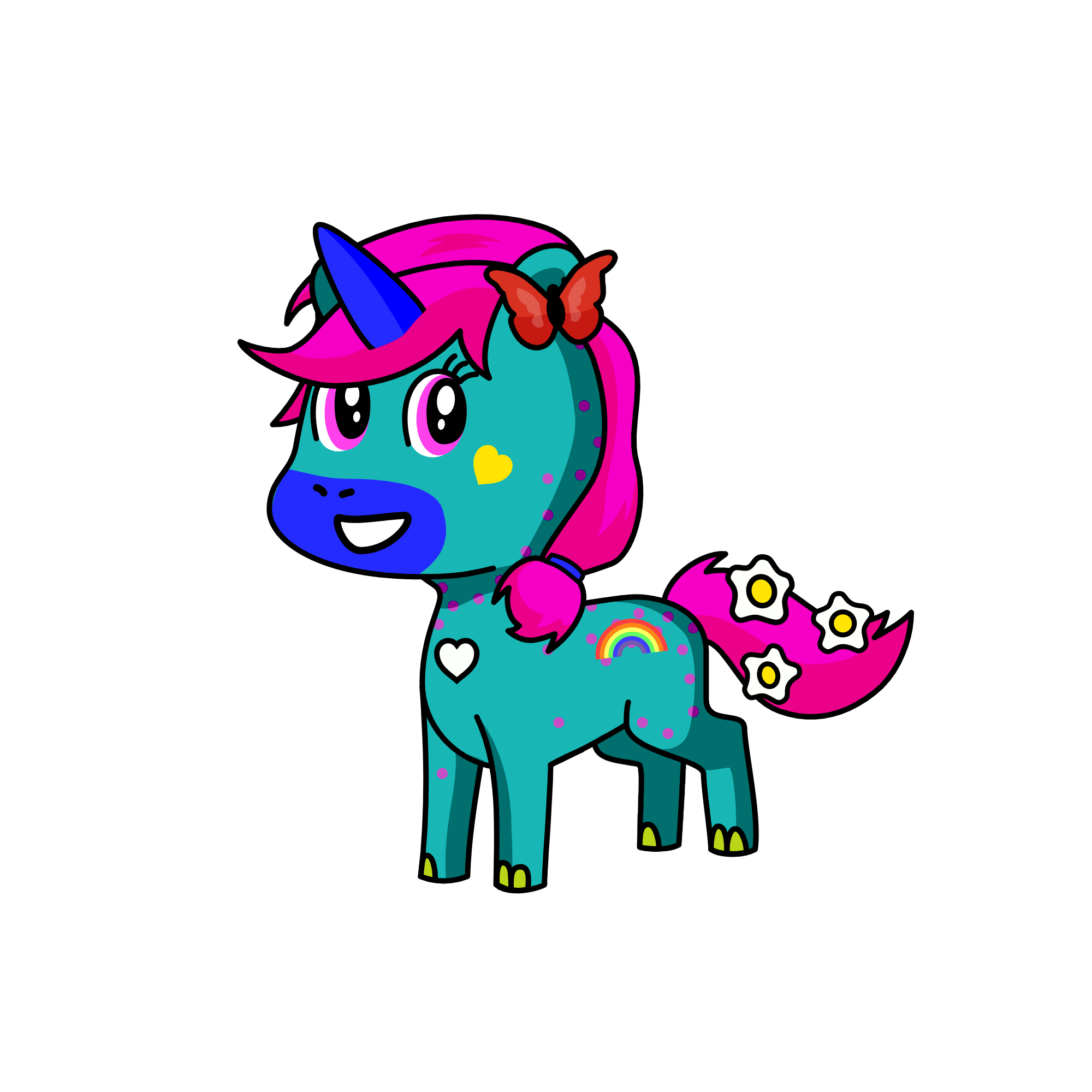 Pink cute unicorn, the unicorn