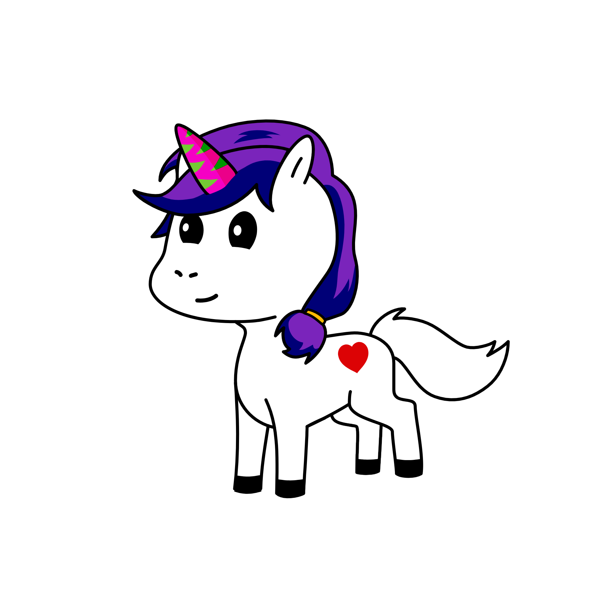Purple, the unicorn