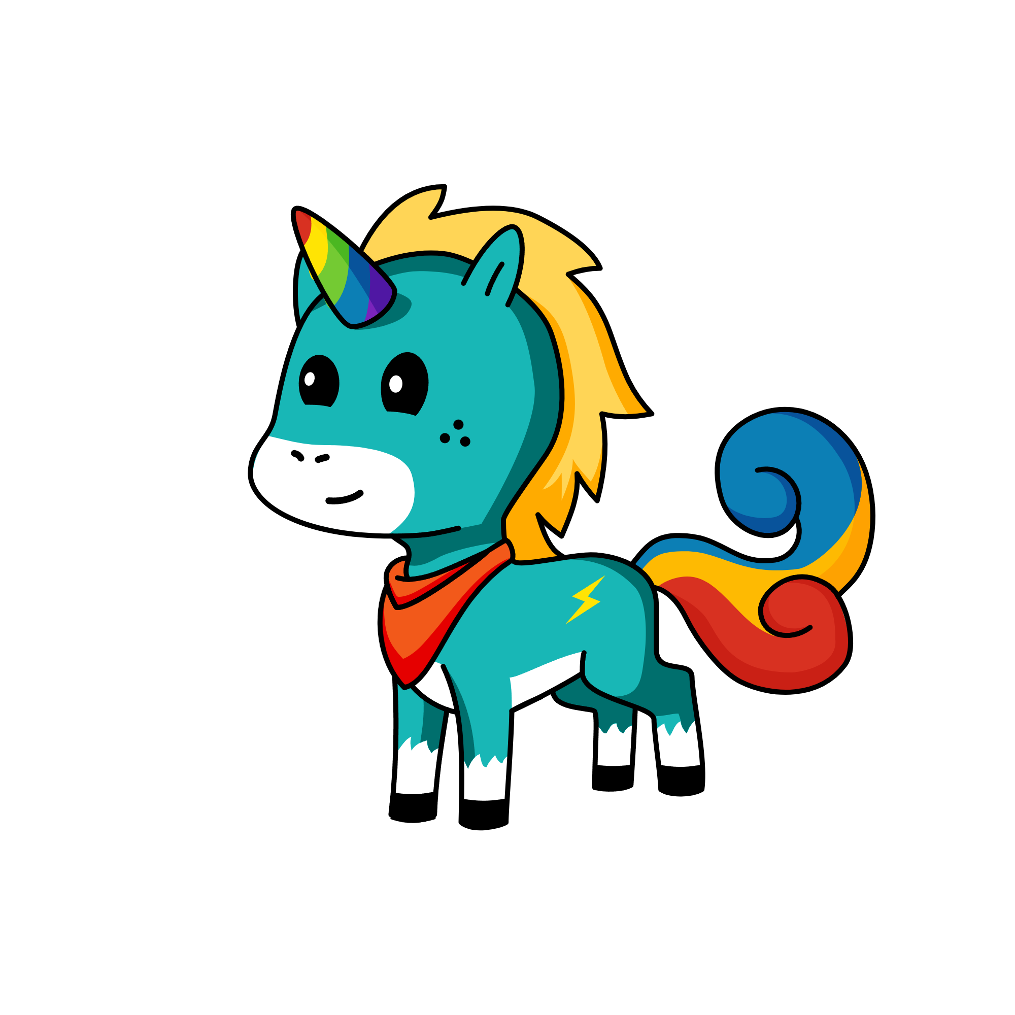 Rainbow, the unicorn