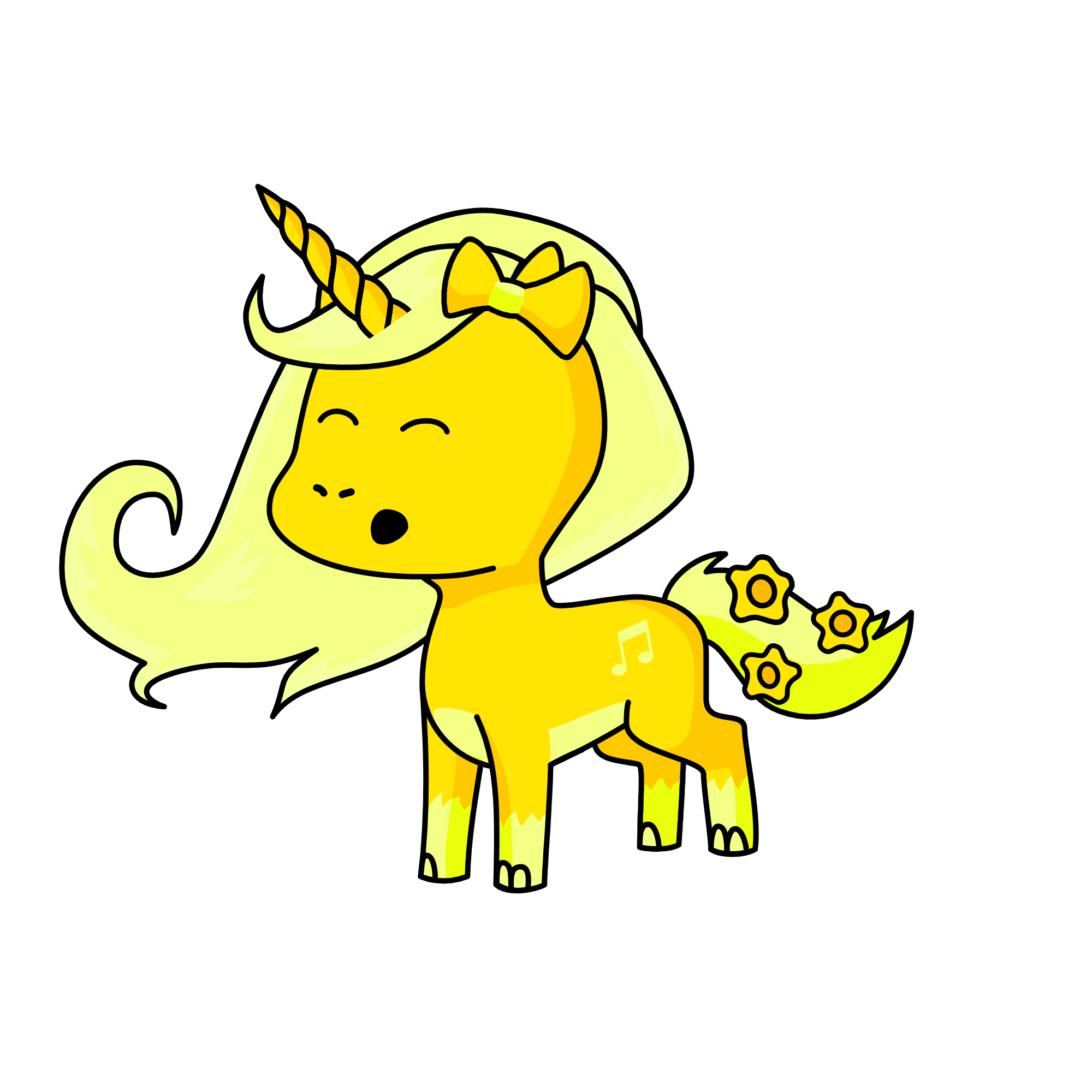 Star the singing horse, the unicorn