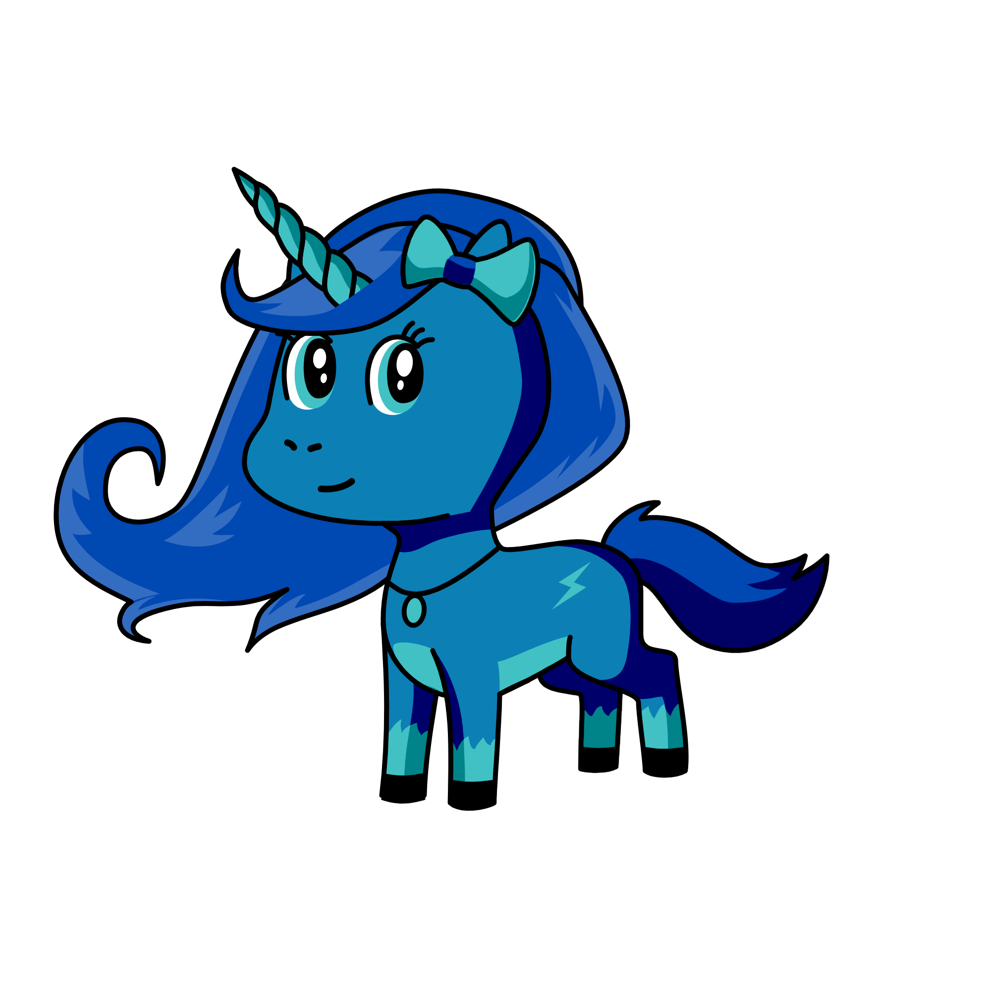 Blue Lightning, the unicorn