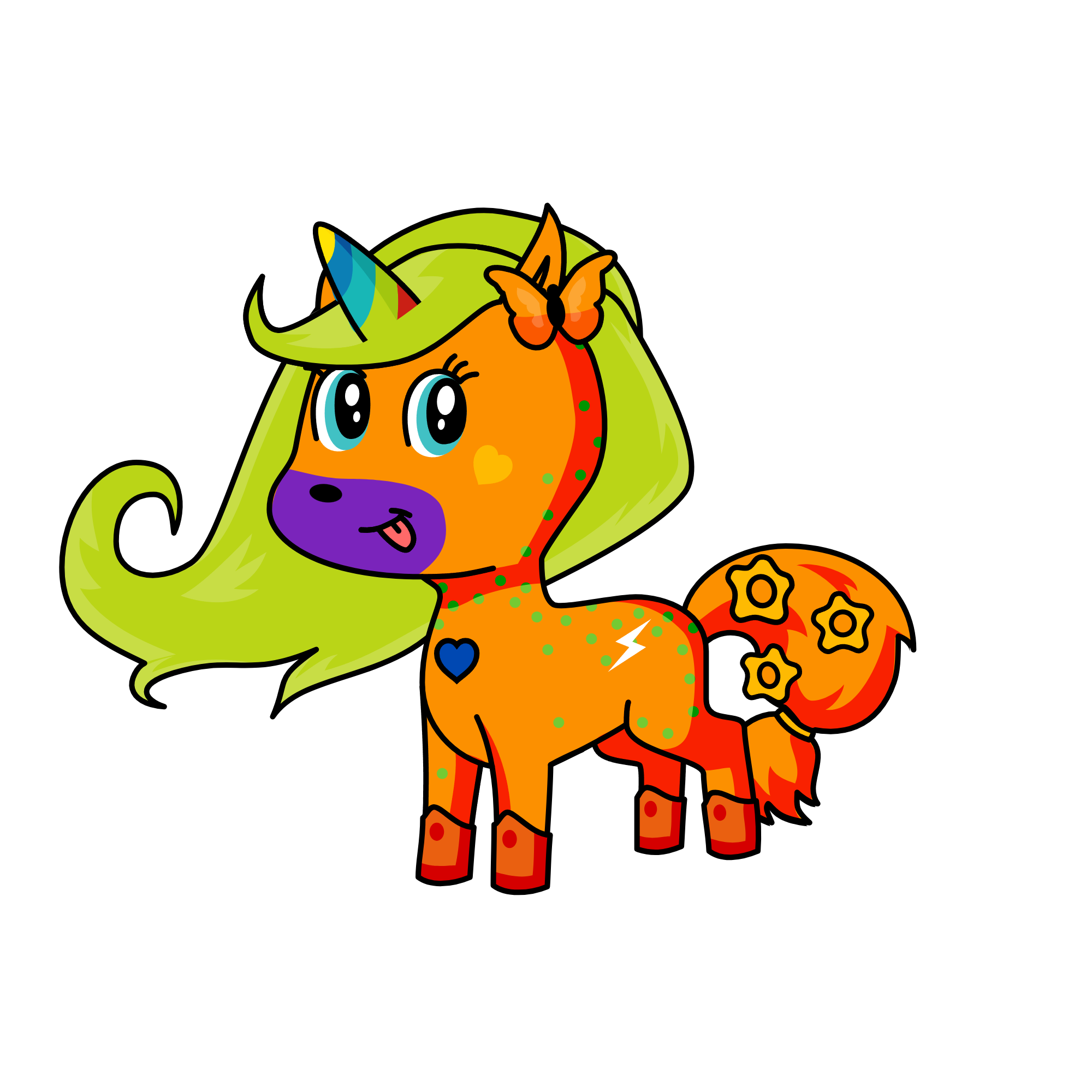 Orangey, the unicorn