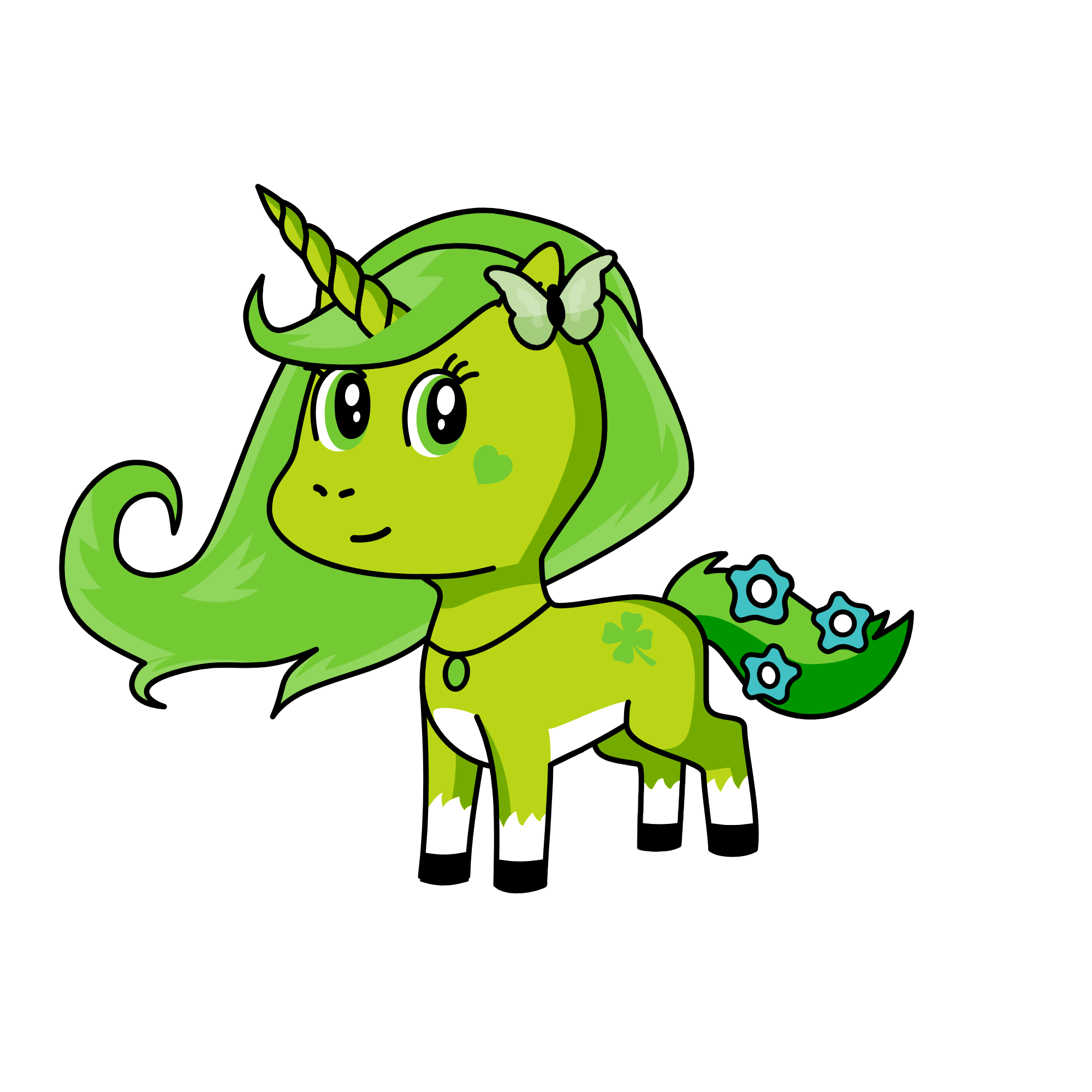 Green Flower, the unicorn