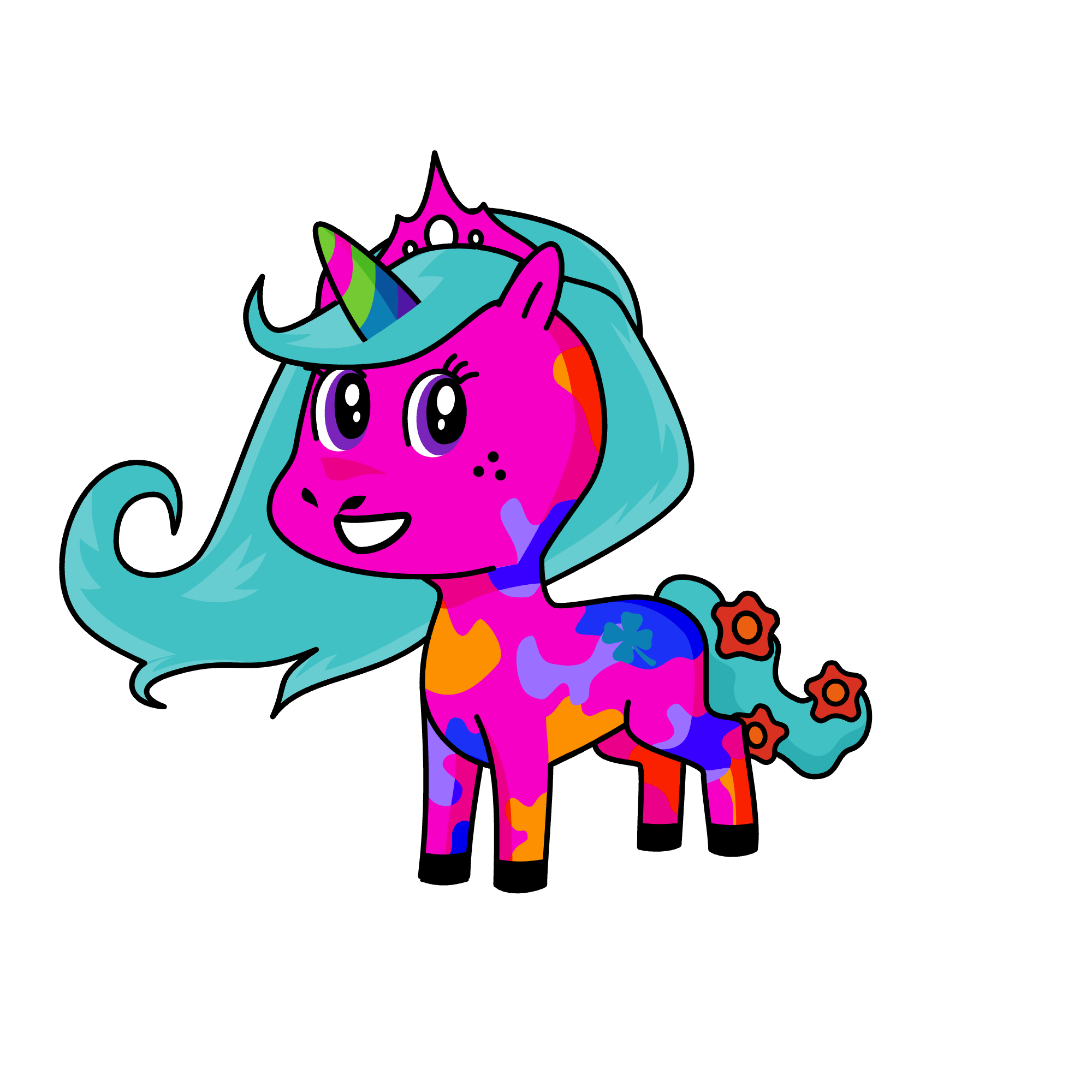 Emily and Dailyn and Mr. Conrad, the unicorn