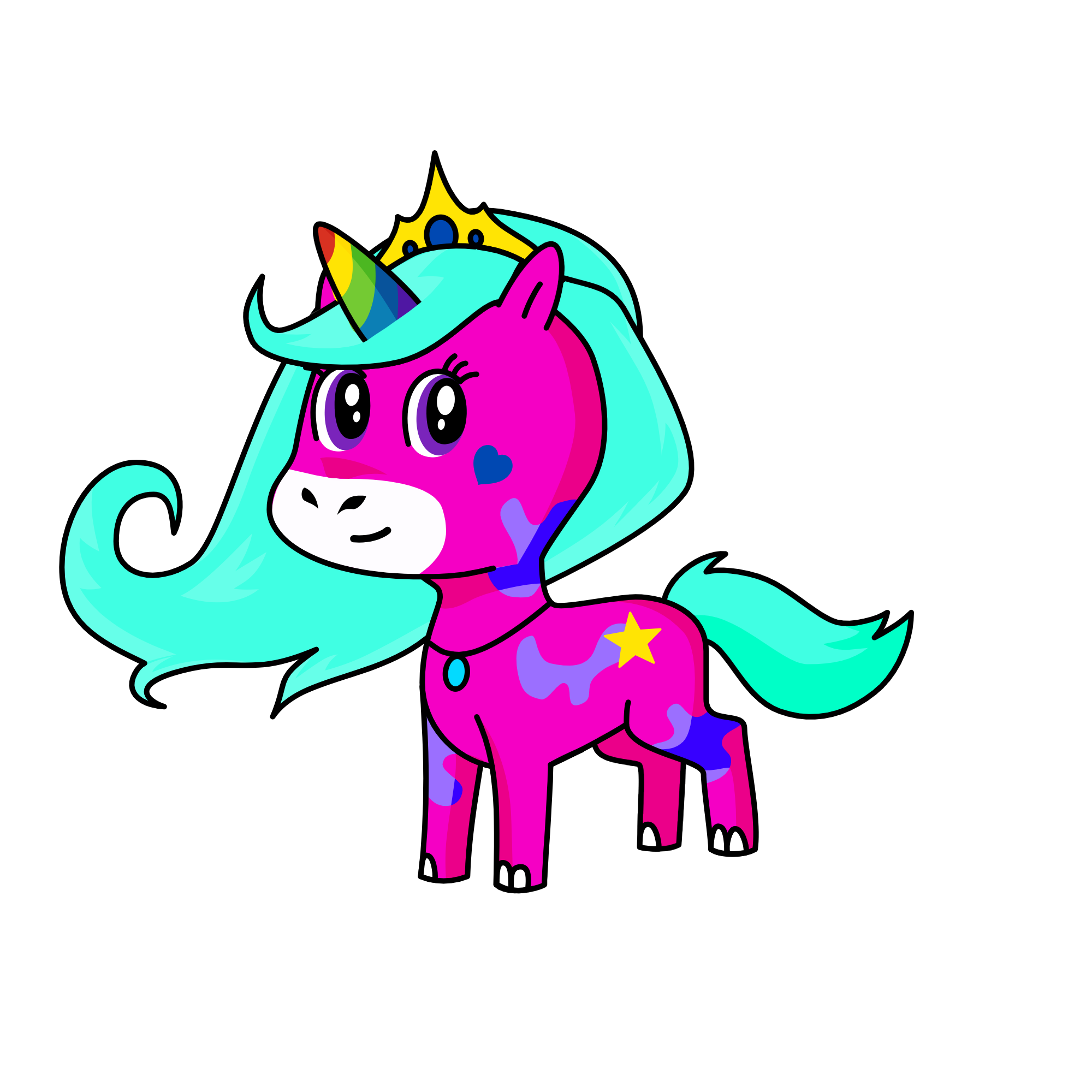Nadia and Sofia, the unicorn