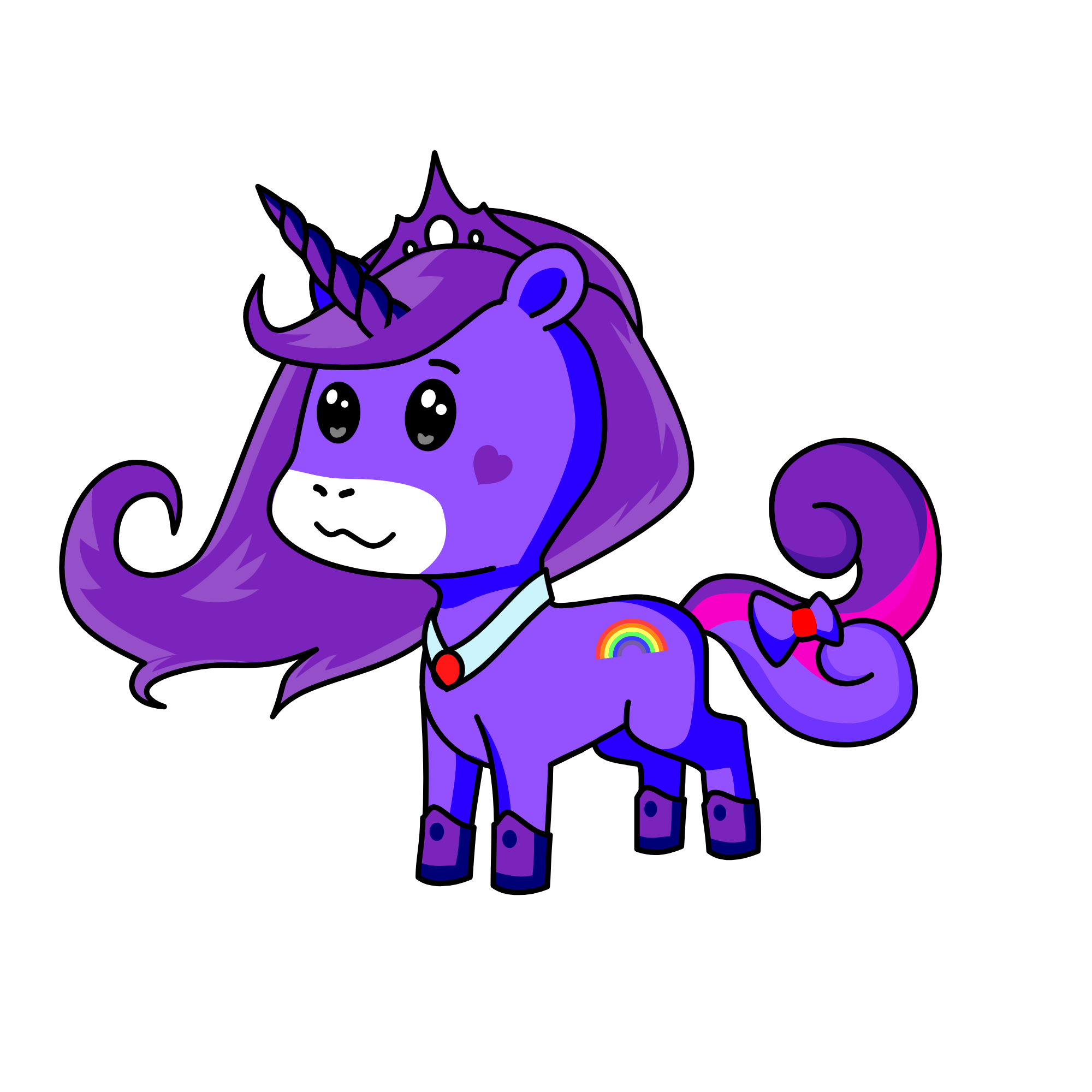 cute purple unicorn , the unicorn