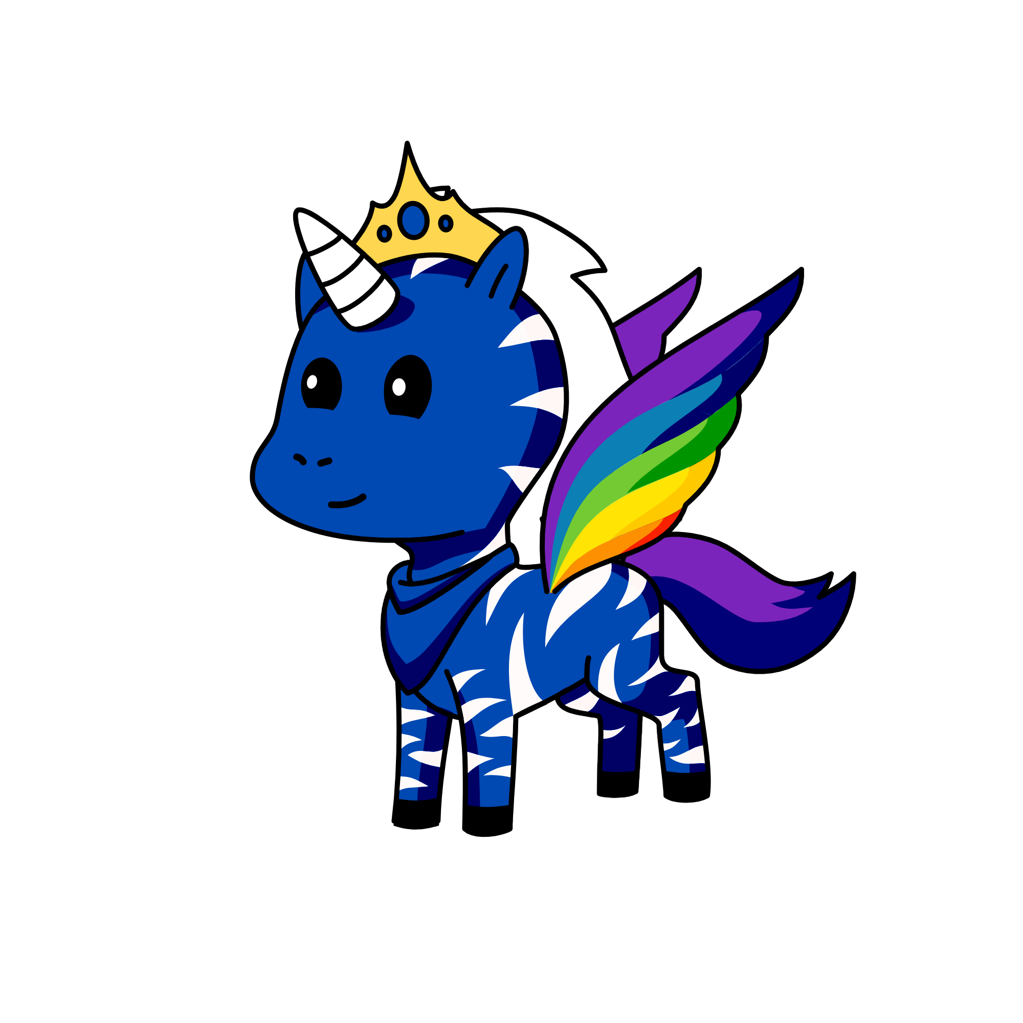 Flying winter queen, the unicorn