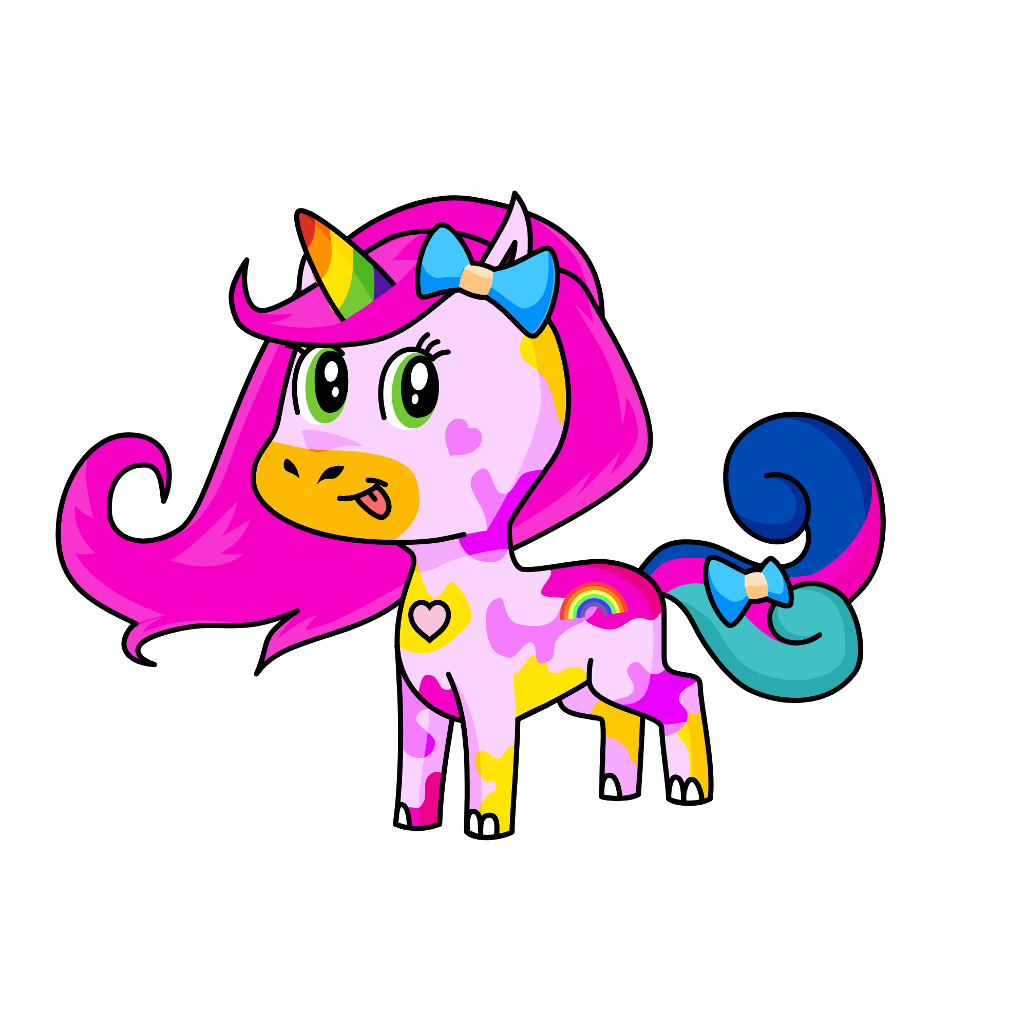 pinky blue, the unicorn