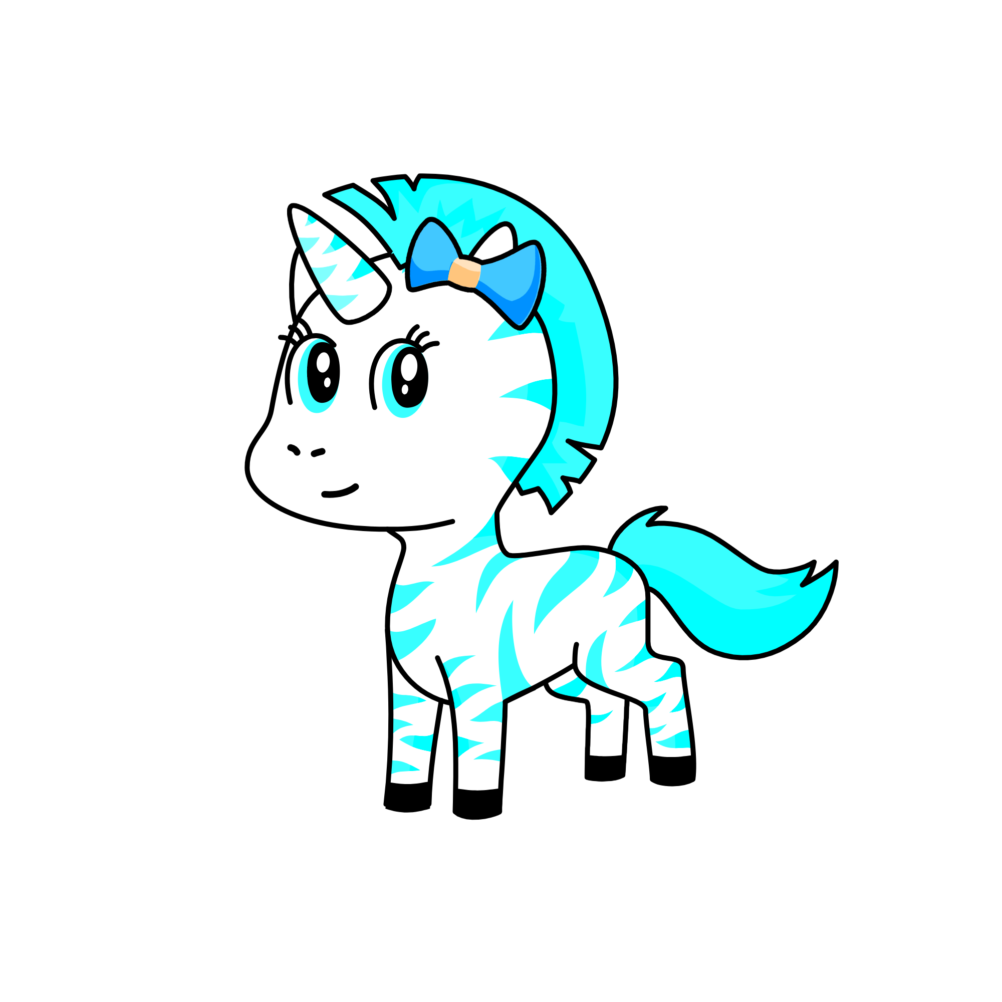 Zoey the Zebra, the unicorn