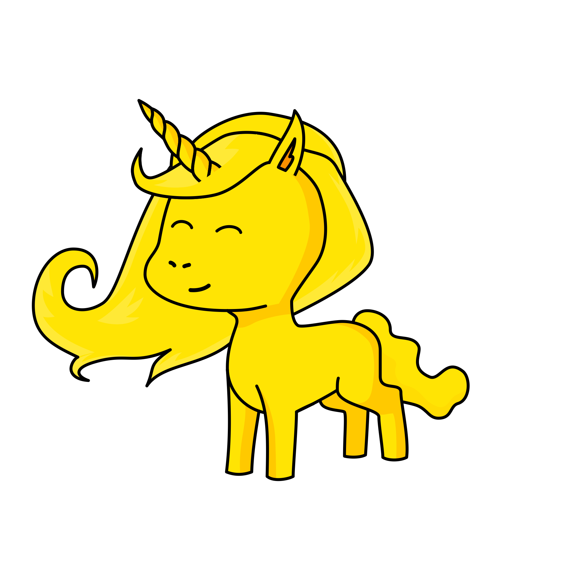 Yellow light, the unicorn