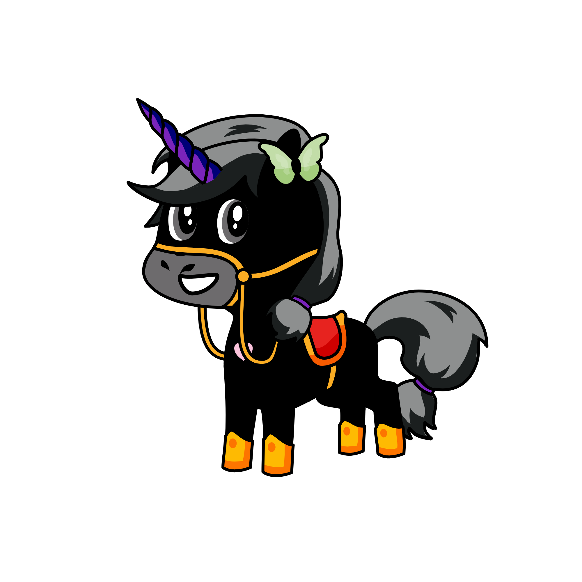 Black, the unicorn