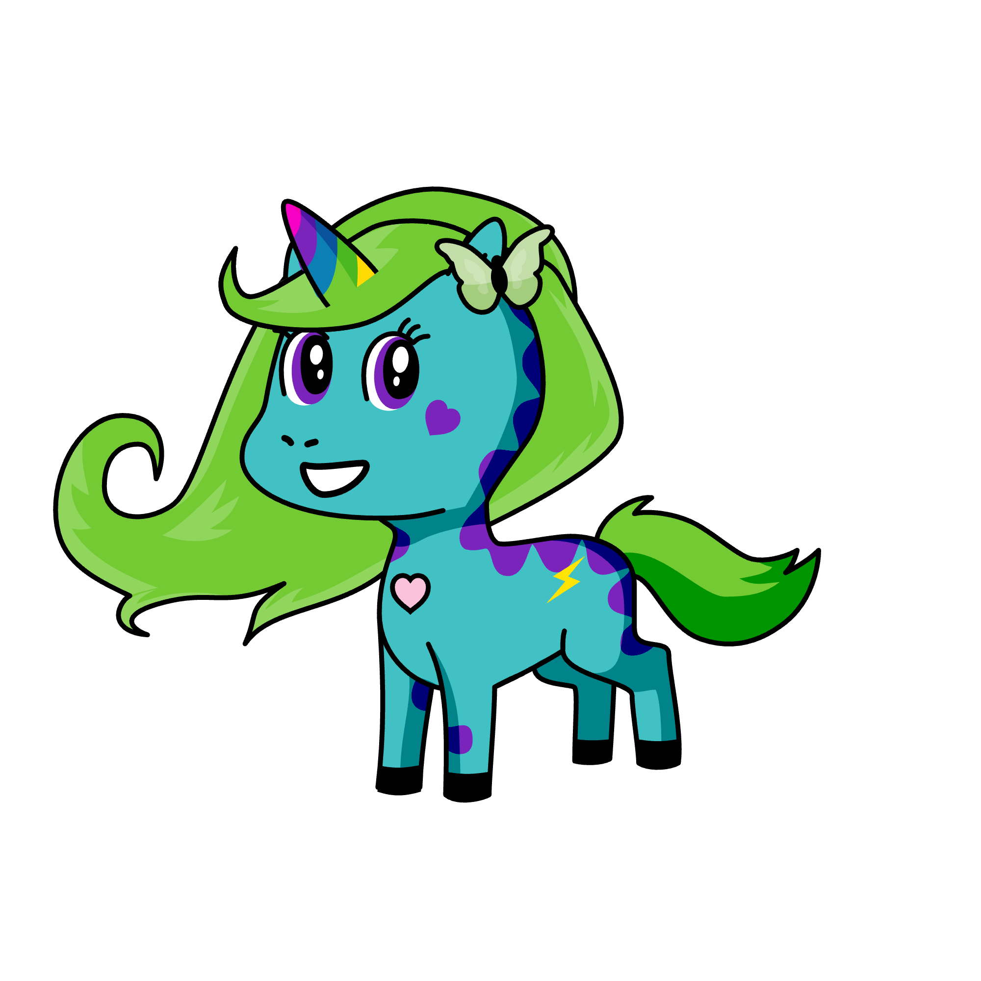 Giraffacorn Butterfly, the unicorn