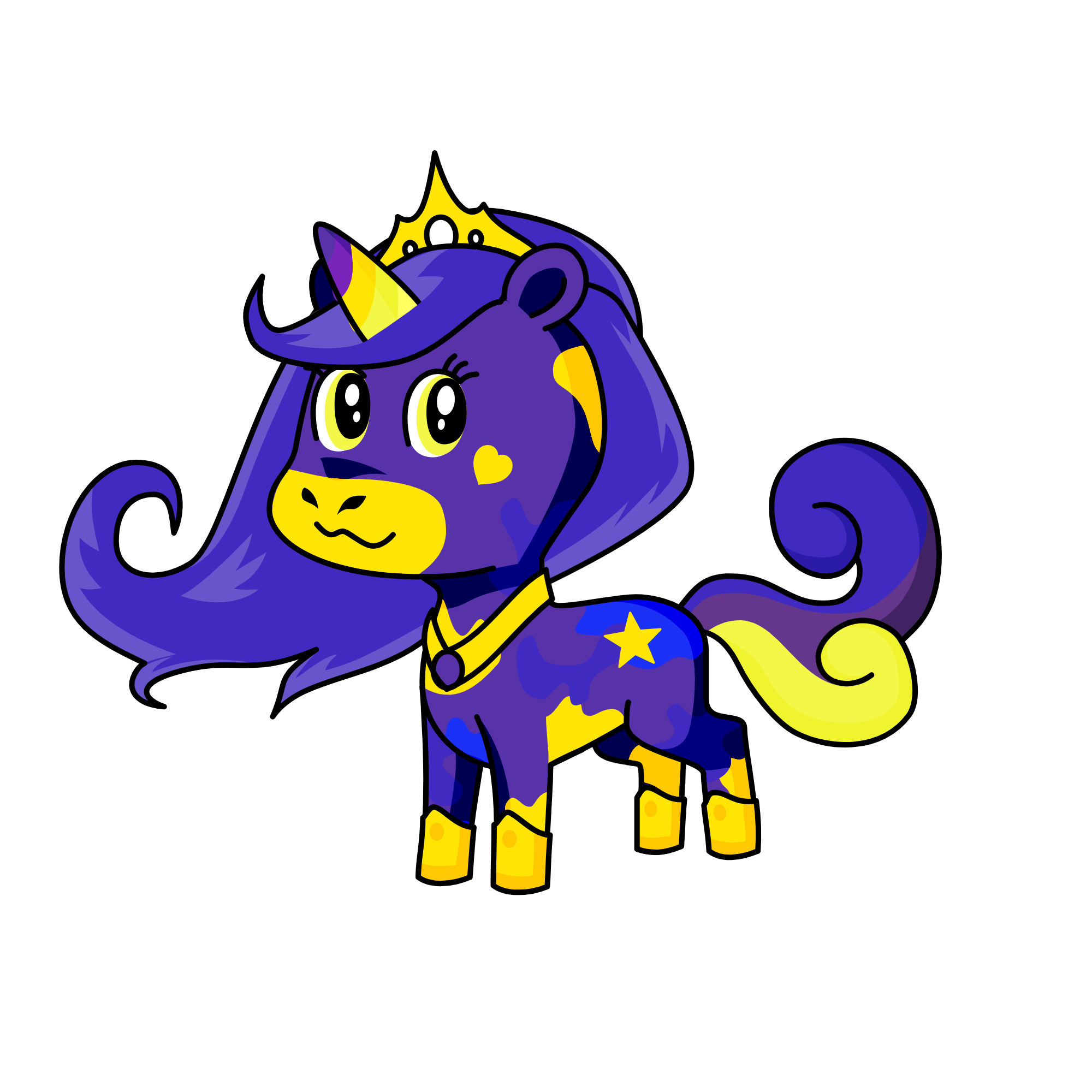 Stary night, the unicorn
