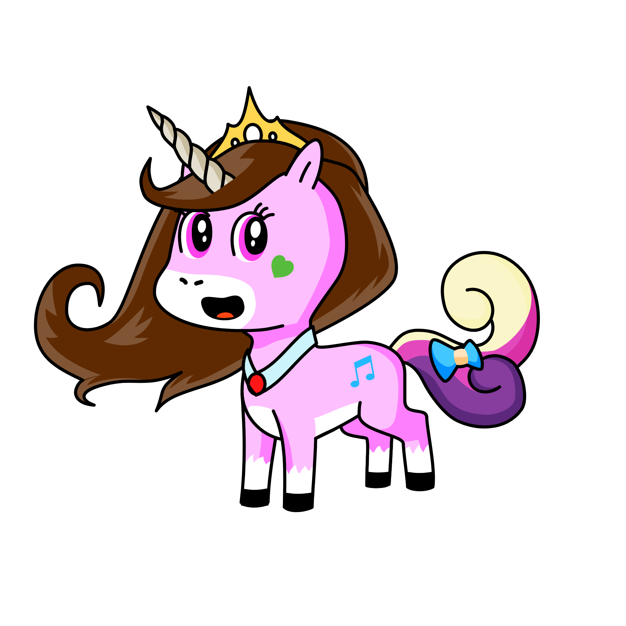 Darlene and Lisa, the unicorn