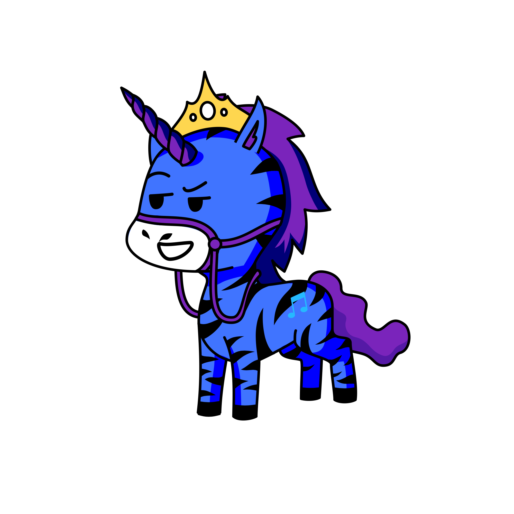 The zebra corn, the unicorn