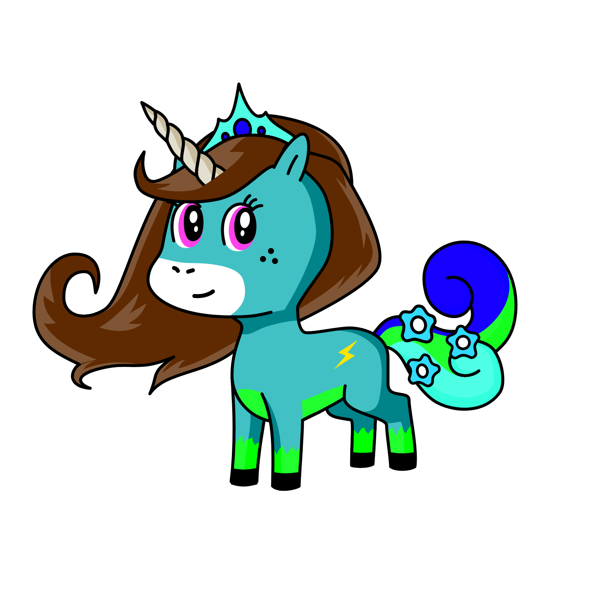 Blue, the unicorn