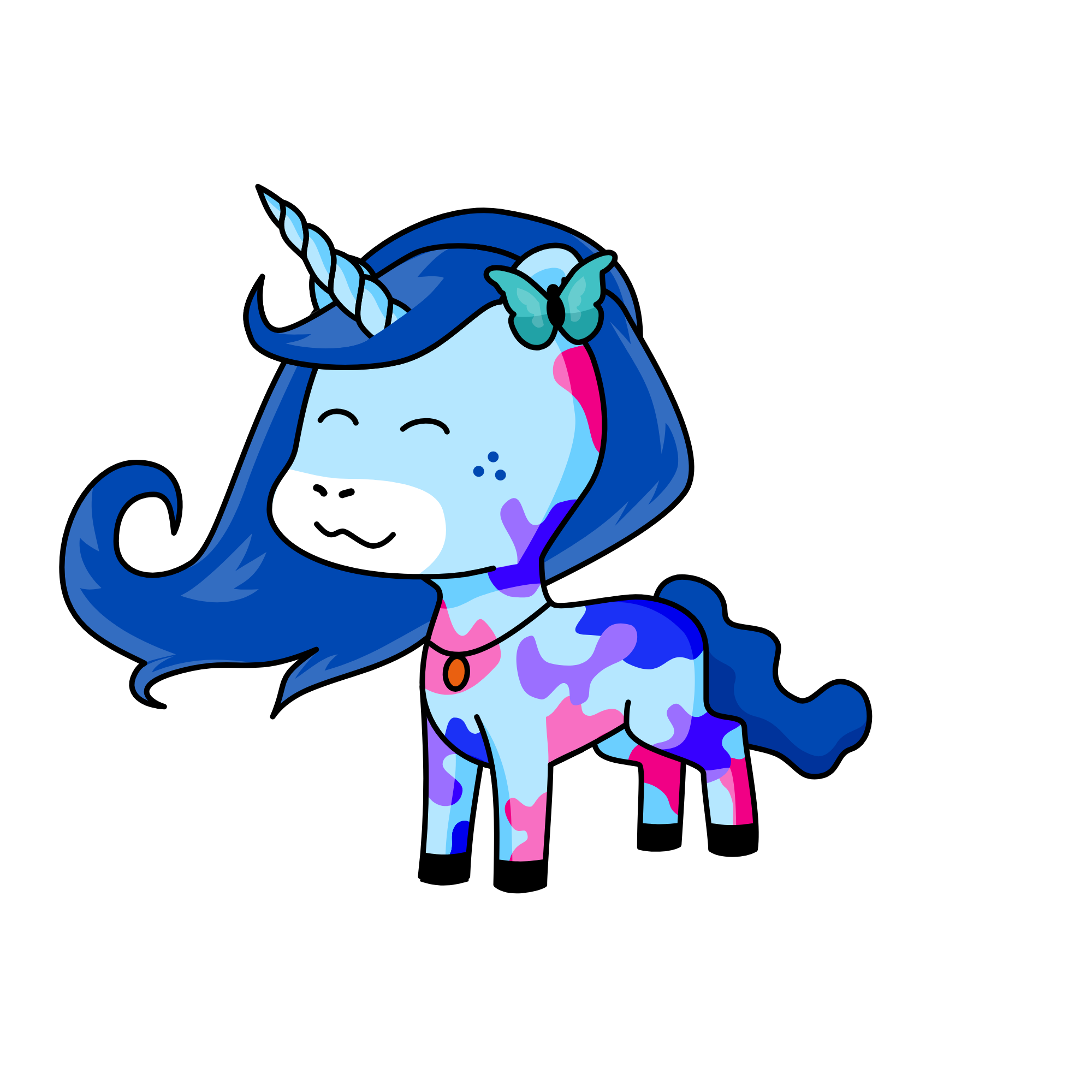 Puff- the snow and sky unicorn, the unicorn