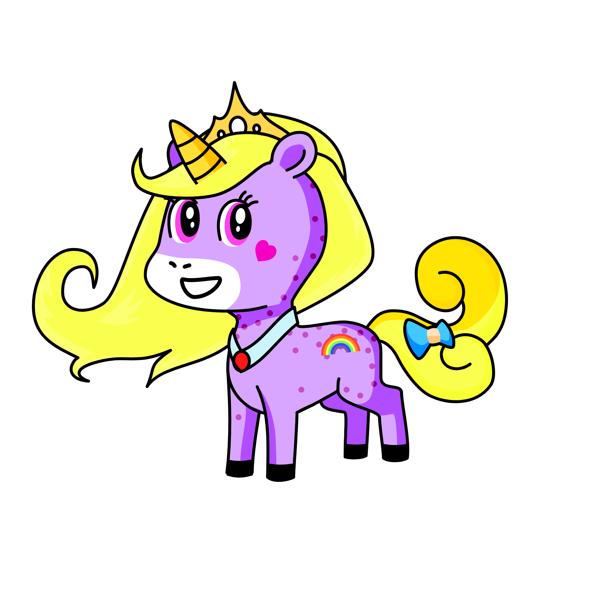 purple rainbow, the unicorn