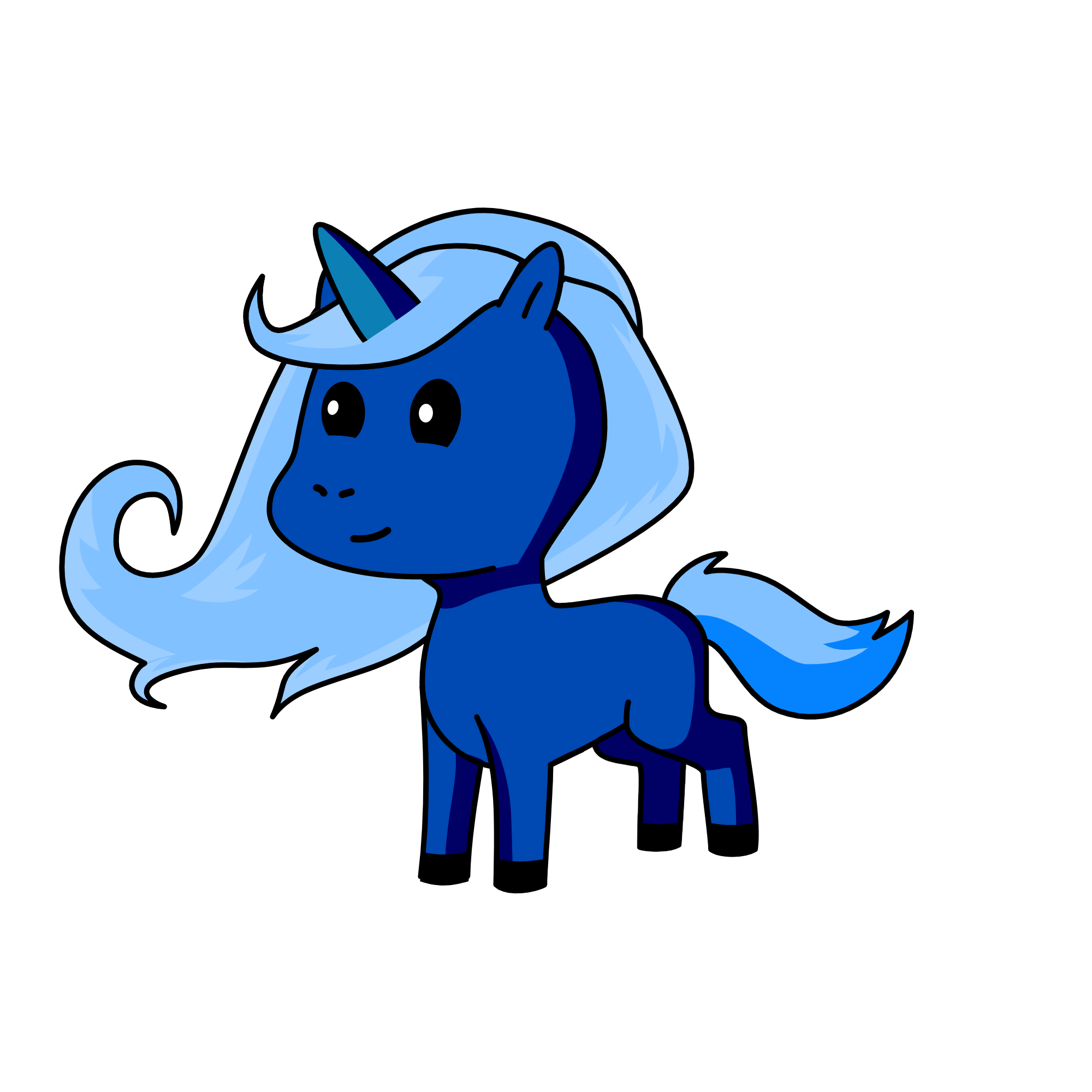 Blue, the unicorn