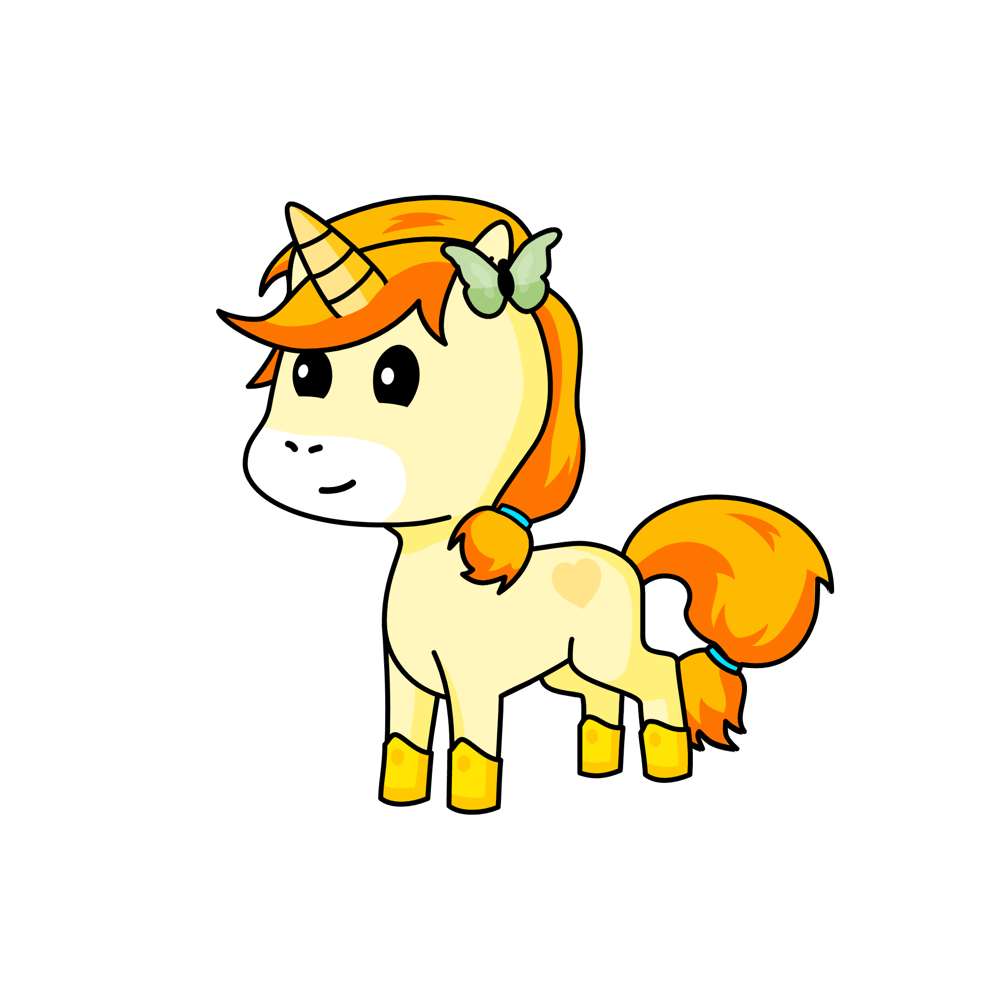 Sunset, the unicorn