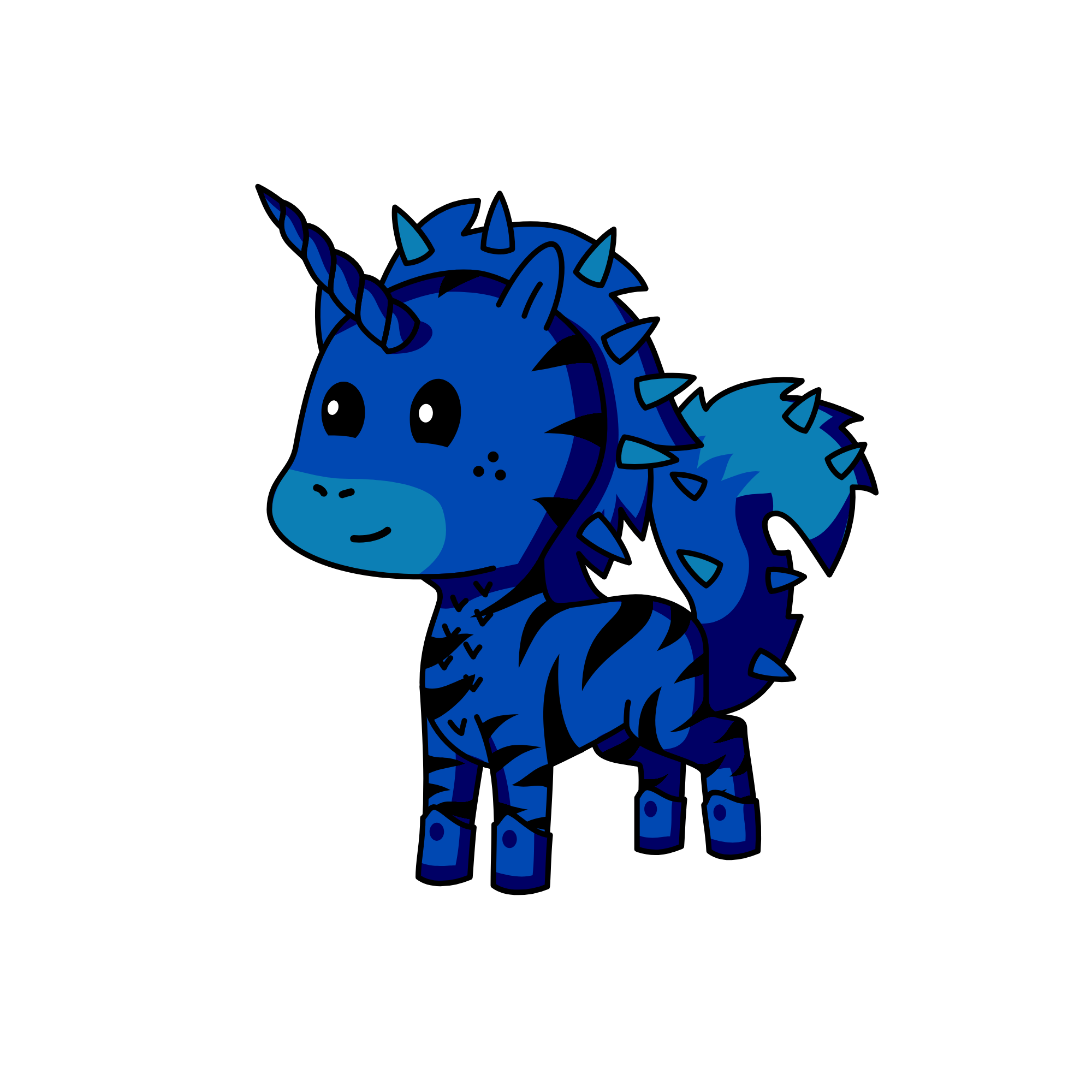 blue, the unicorn