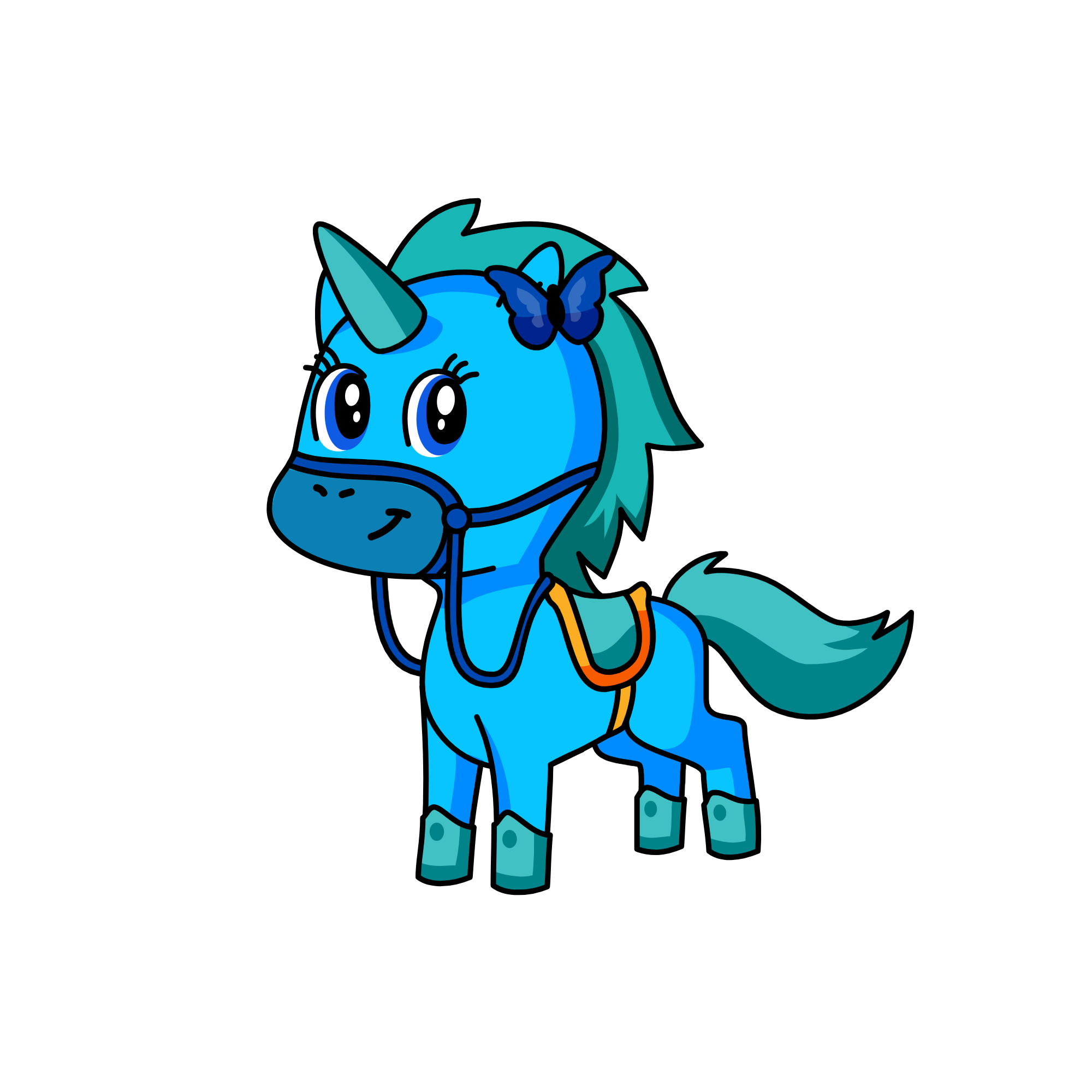 blue, the unicorn