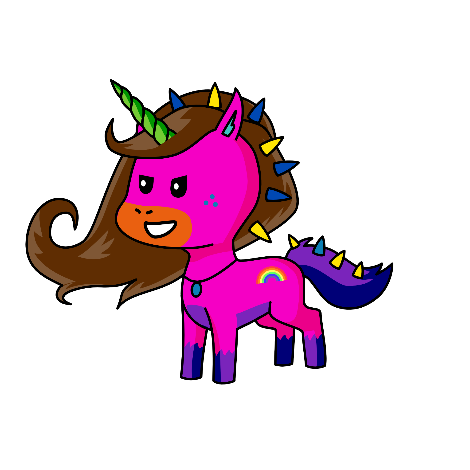 horse, the unicorn
