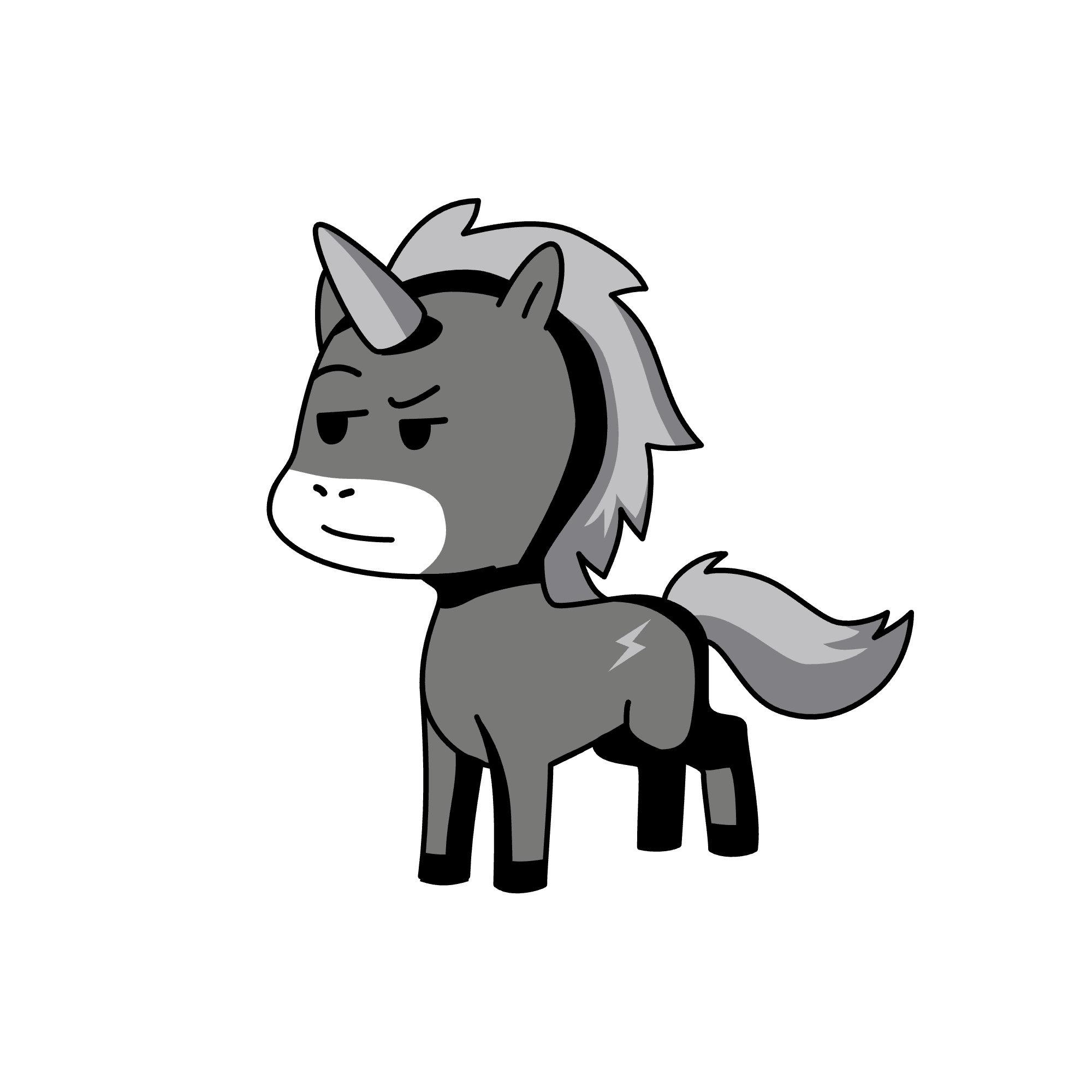 Gray, the unicorn