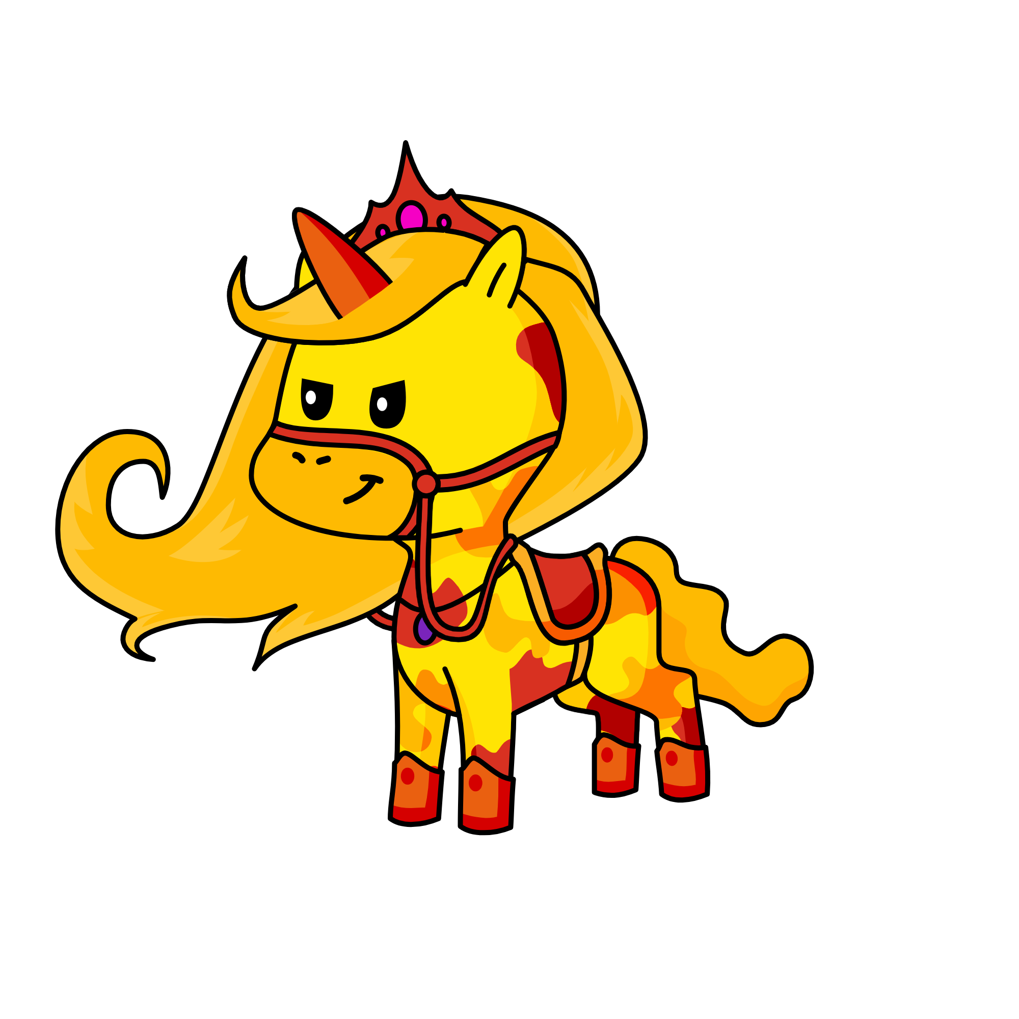 Sunny the brave girl, the unicorn