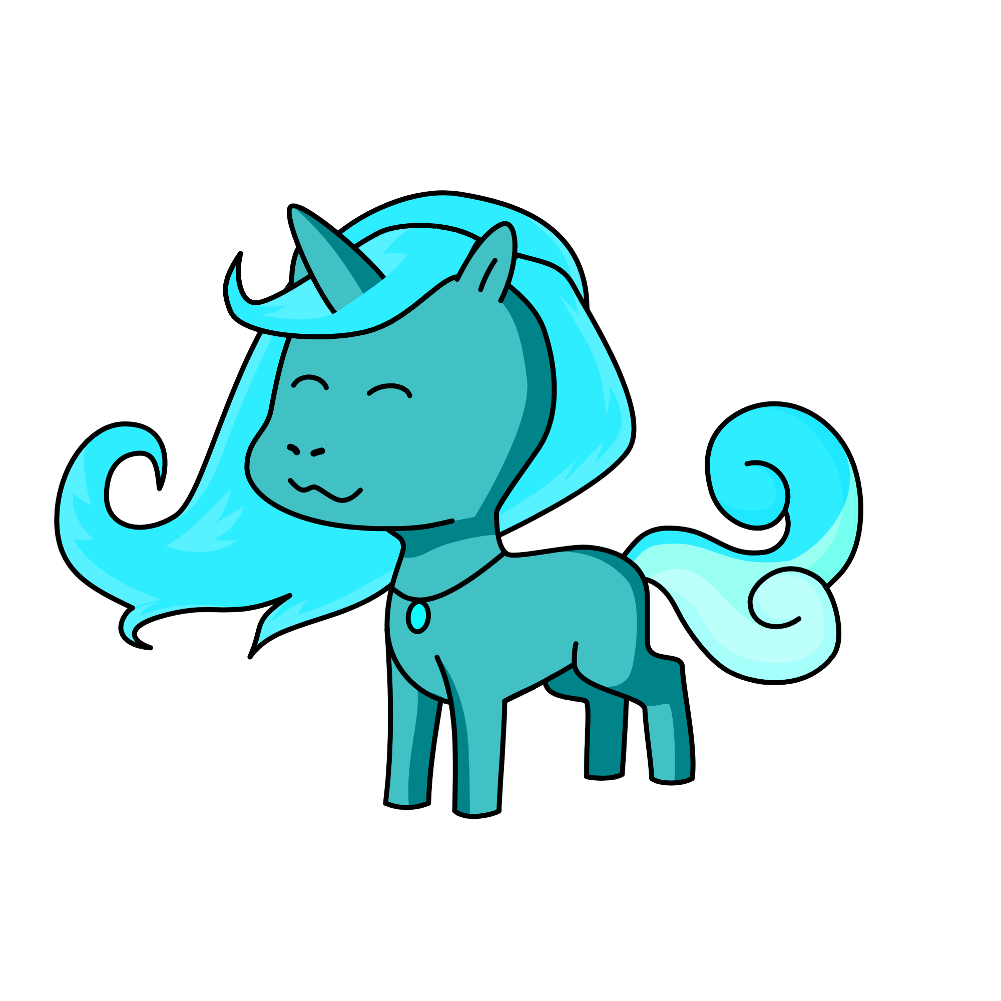 baby blue, the unicorn