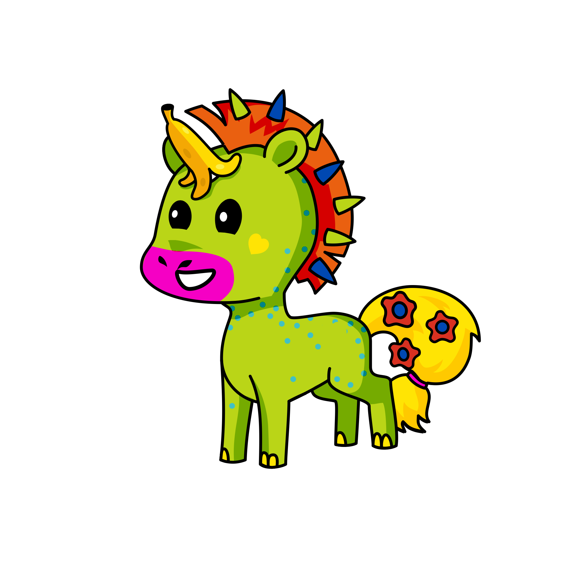 Trash can, the unicorn