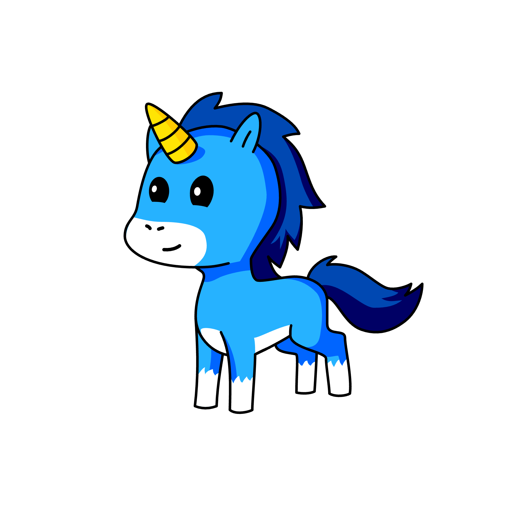 Blue, the unicorn
