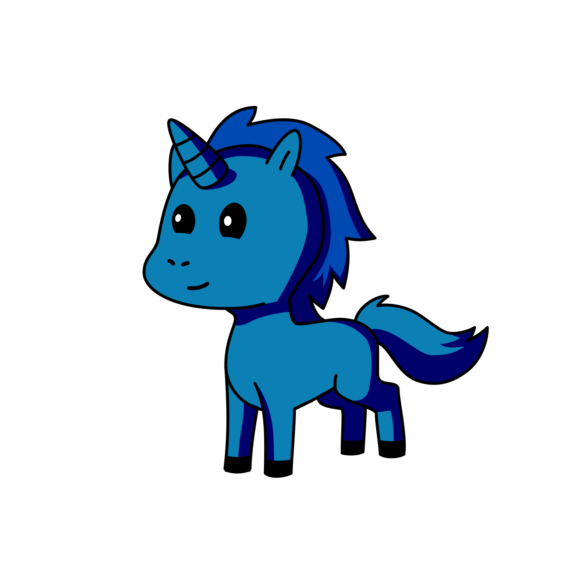Blue, the unicorn