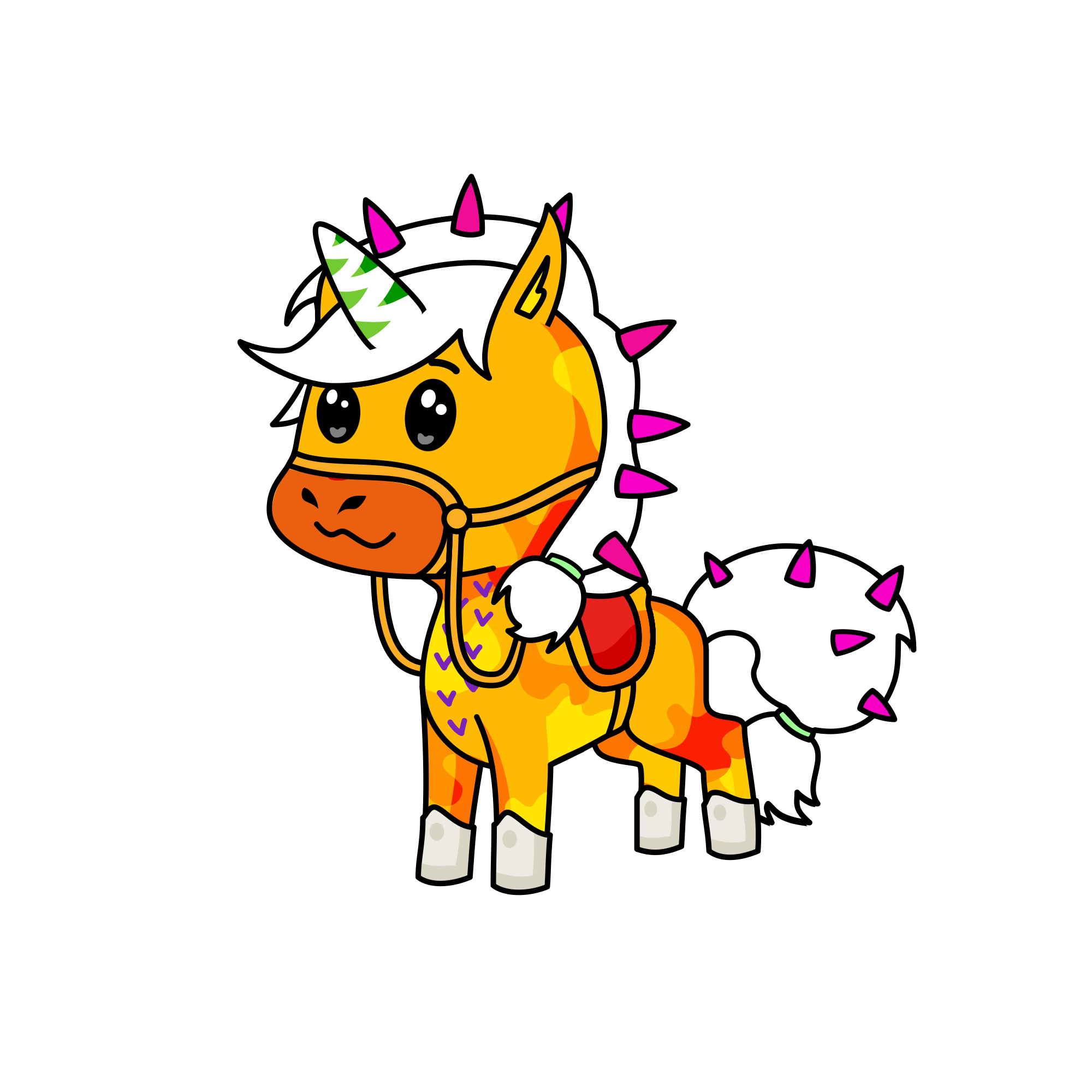 The supreme orange uni-corn, the unicorn