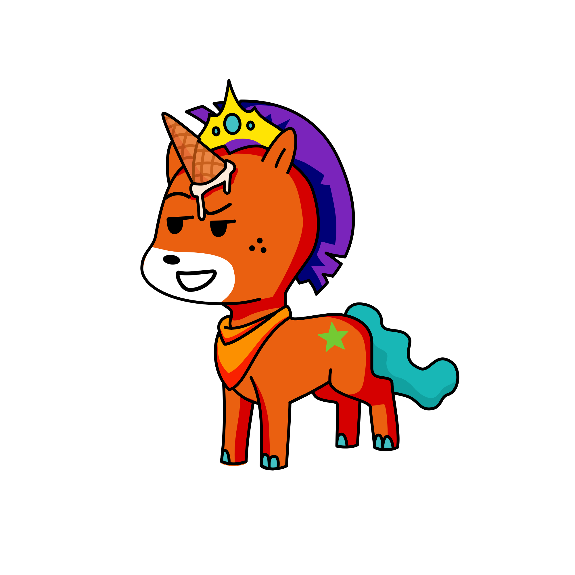 I kiss him on his neck , the unicorn