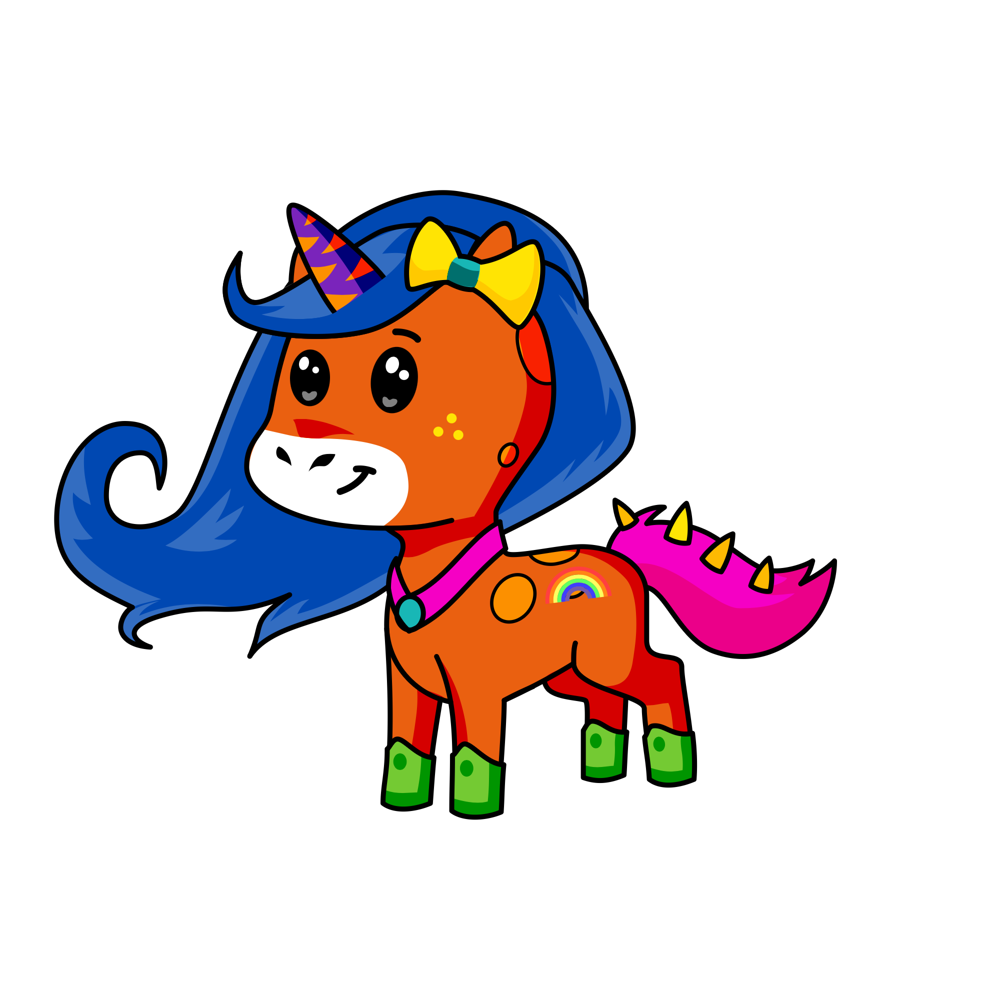 While I holler man, the unicorn