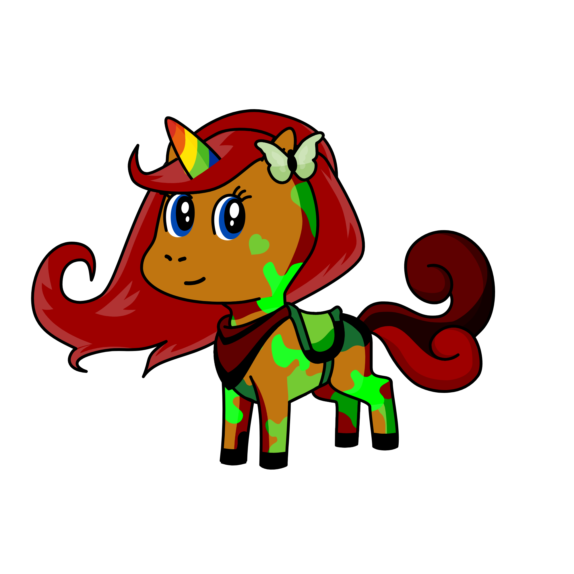 Destiny of green saddles, the unicorn