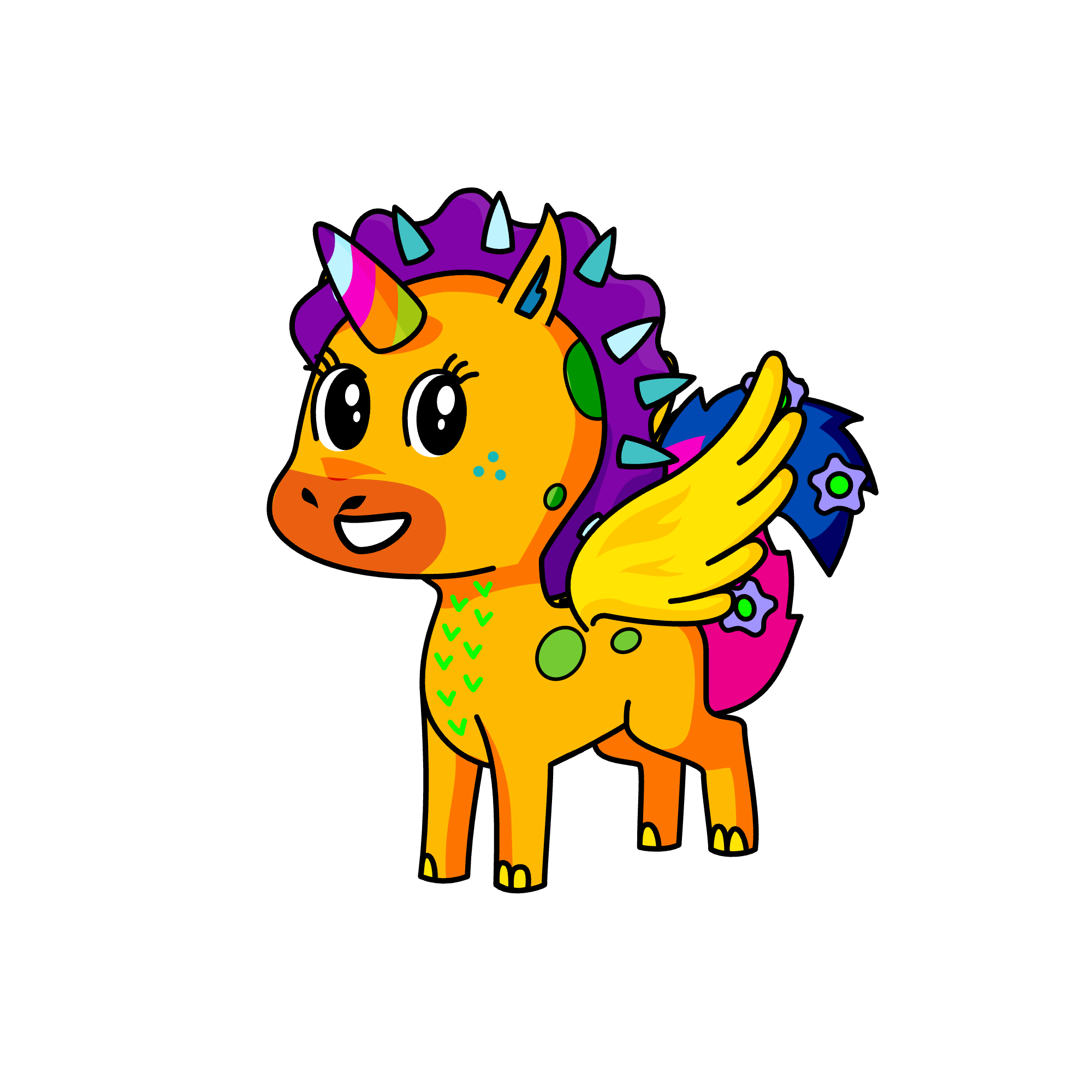 👺, the unicorn