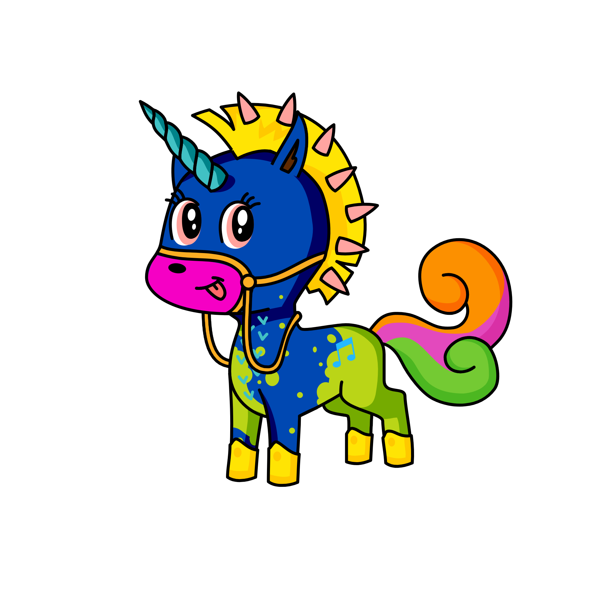 Miss. Conley as a horse, the unicorn