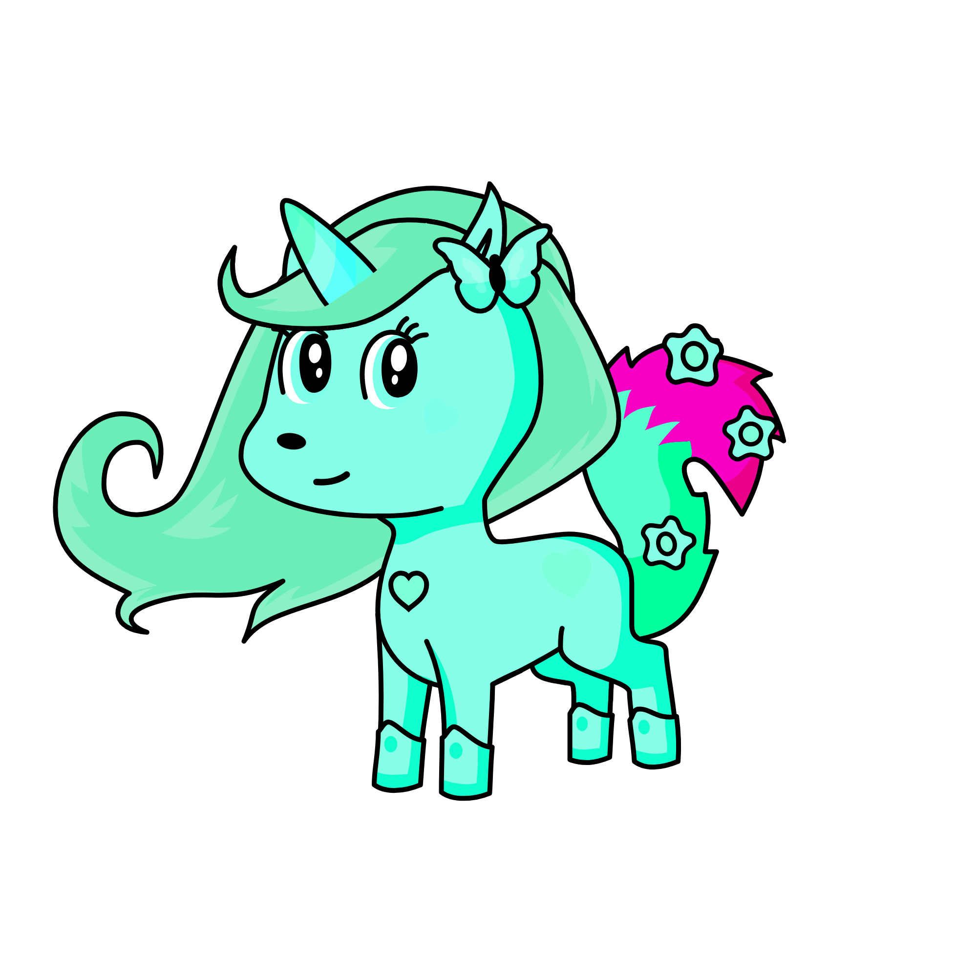 Greeny, the unicorn