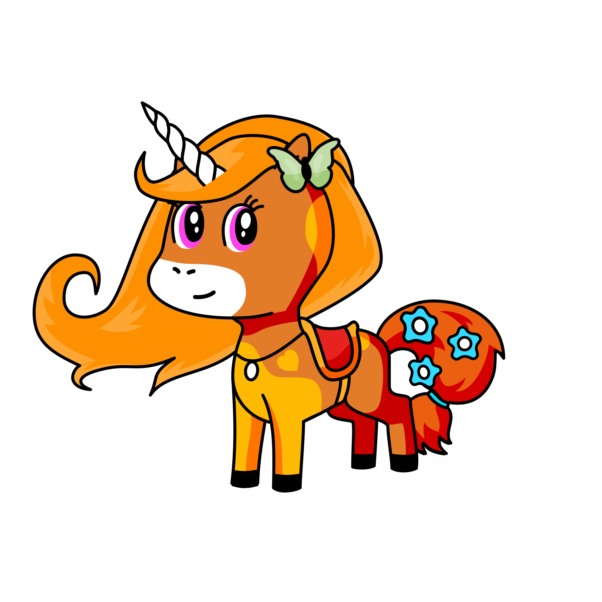 Sunset, the unicorn